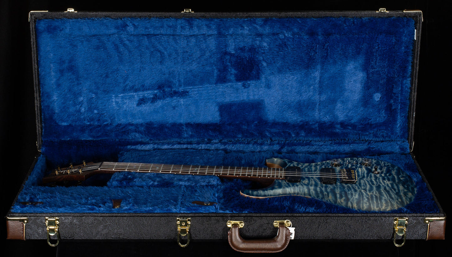 PRS Wood Library Willcutt Exclusive Custom 24-08 Rosewood Neck Faded Whale Blue Quilt 10 Top Satin Finish (627)