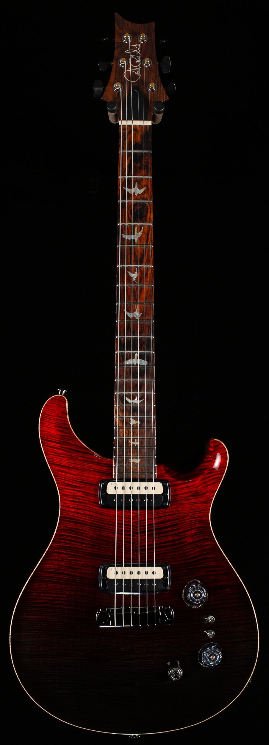 PRS Wood Library Willcutt Exclusive Paul's Guitar Fire Red to Gray Black Fade 10 Top Rosewood Neck (532)