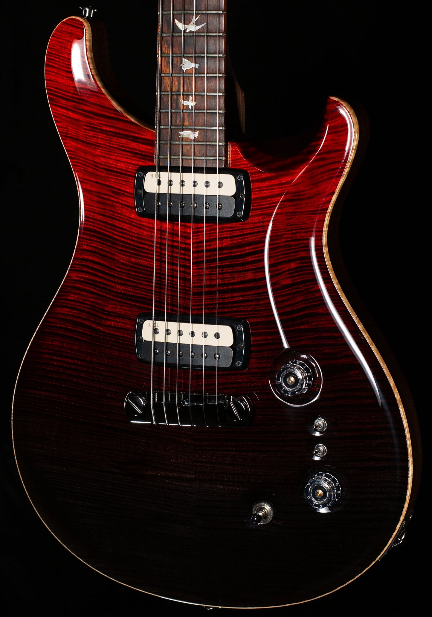 PRS Wood Library Willcutt Exclusive Paul's Guitar Fire Red to Gray Black Fade 10 Top Rosewood Neck (532)