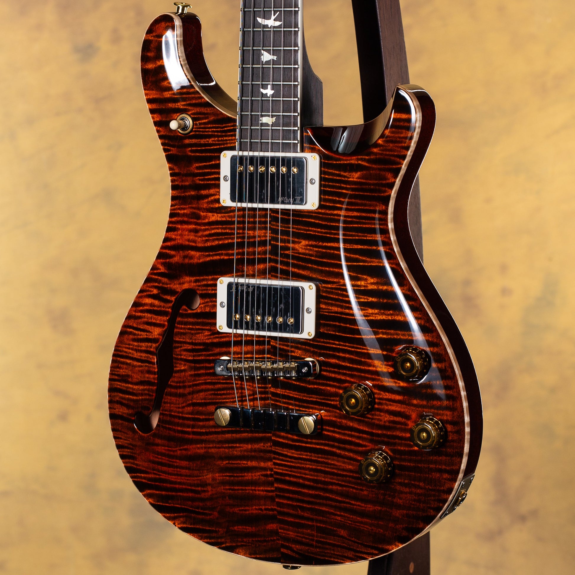 2025 PRS Wood Library Willcutt Exclusive Semi-Hollow McCarty 594 Rosewood Neck Orange Tiger 10 Top