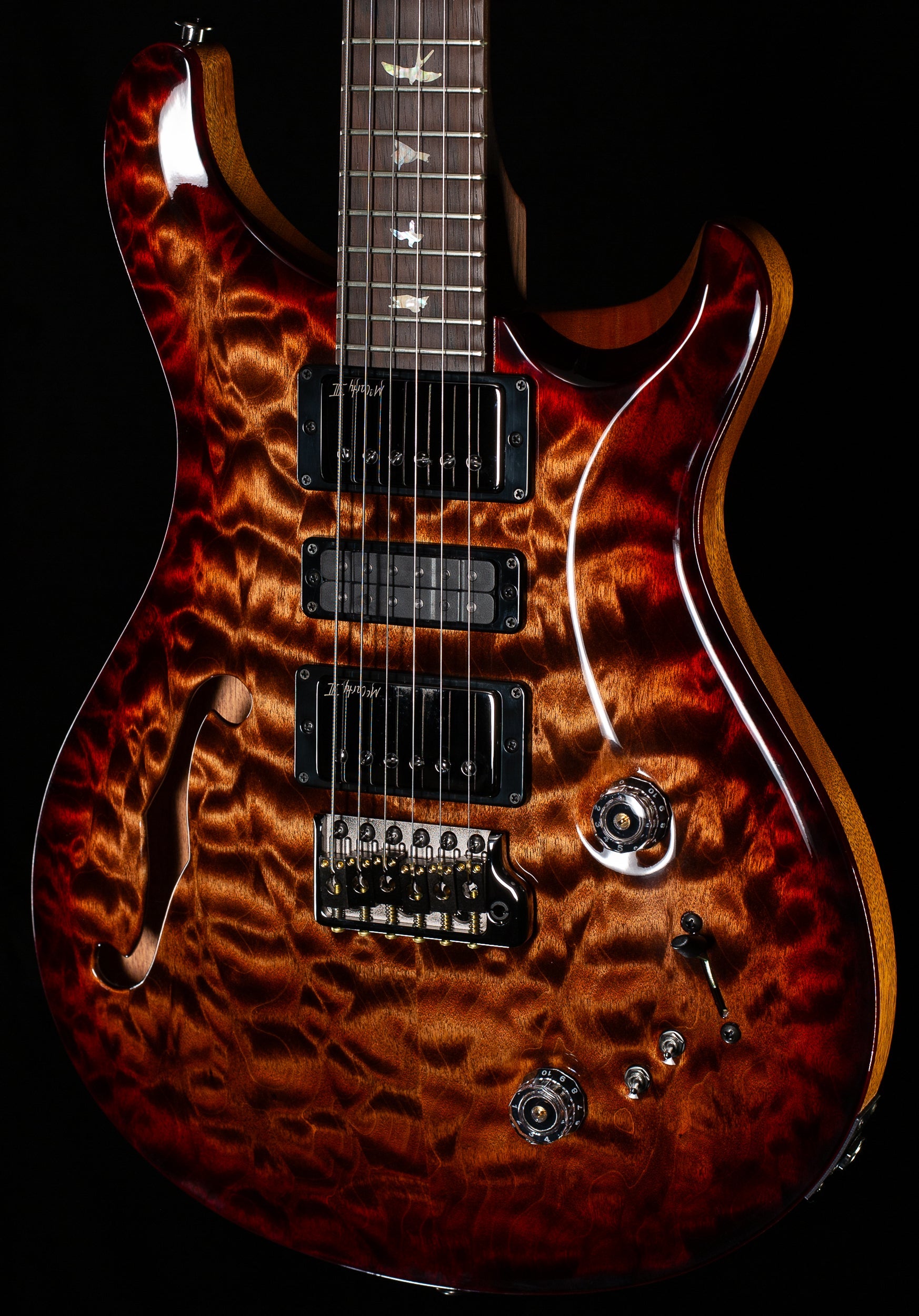 PRS Wood Library Willcutt Exclusive Special Semi-Hollow Brazilian Quilt 10 Top Copperhead Burst(522)