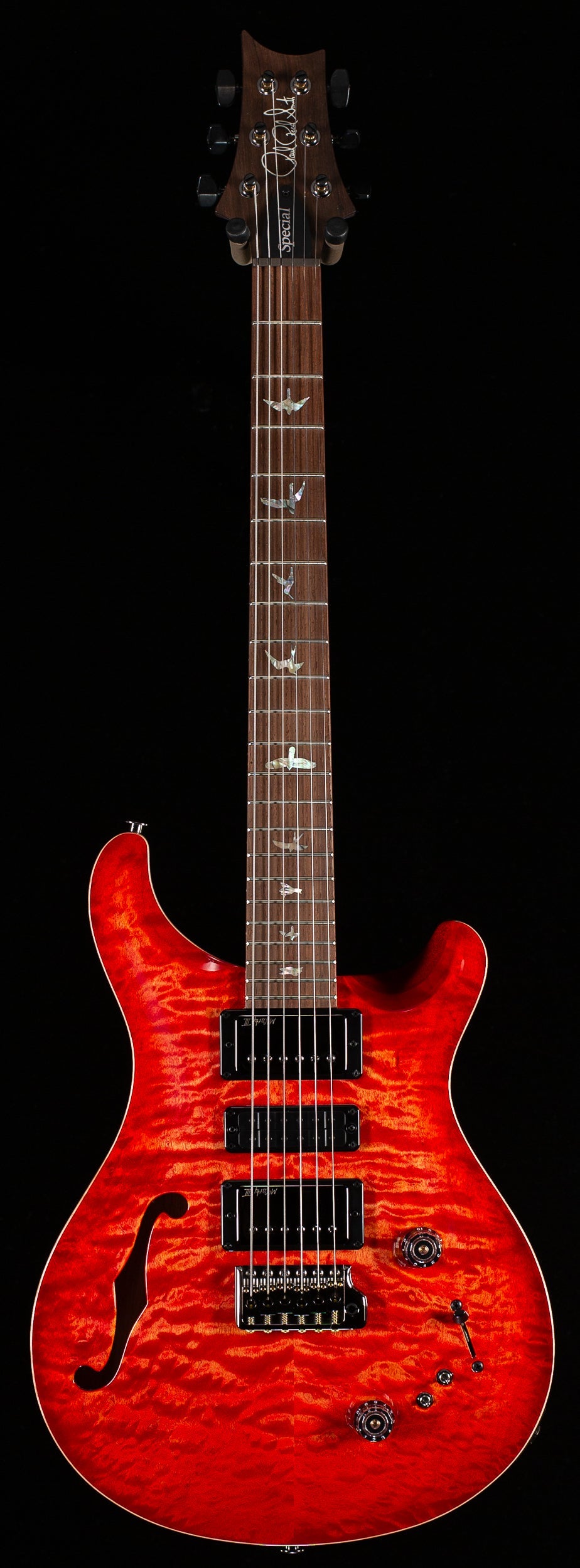 PRS Wood Library Willcutt Exclusive Special Semi-Hollow Brazilian Quilt 10 Top Blood Orange (523)