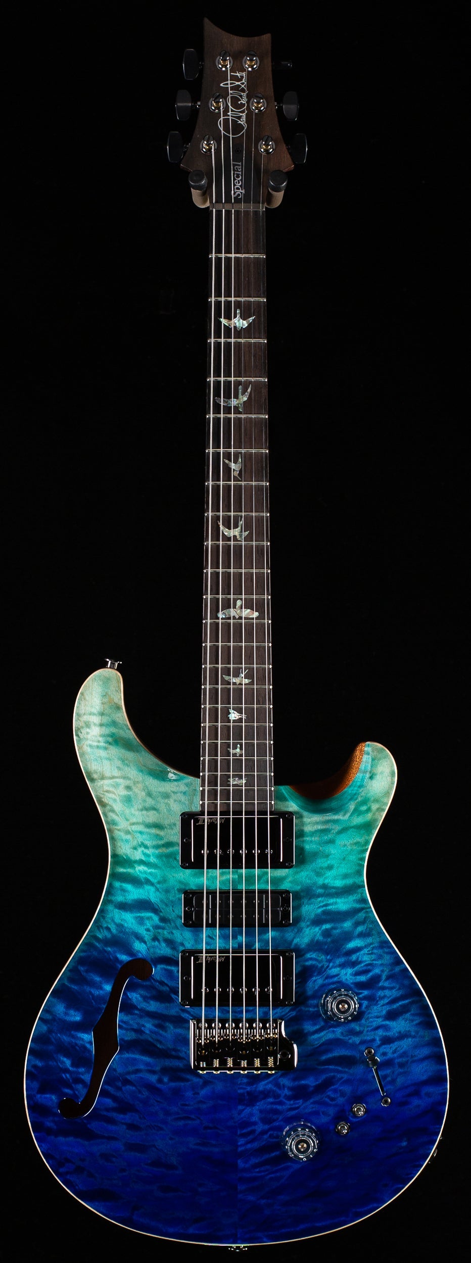 PRS Wood Library Willcutt Exclusive Special Semi-Hollow Brazilian Quilt 10 Top Blue Fade (524)
