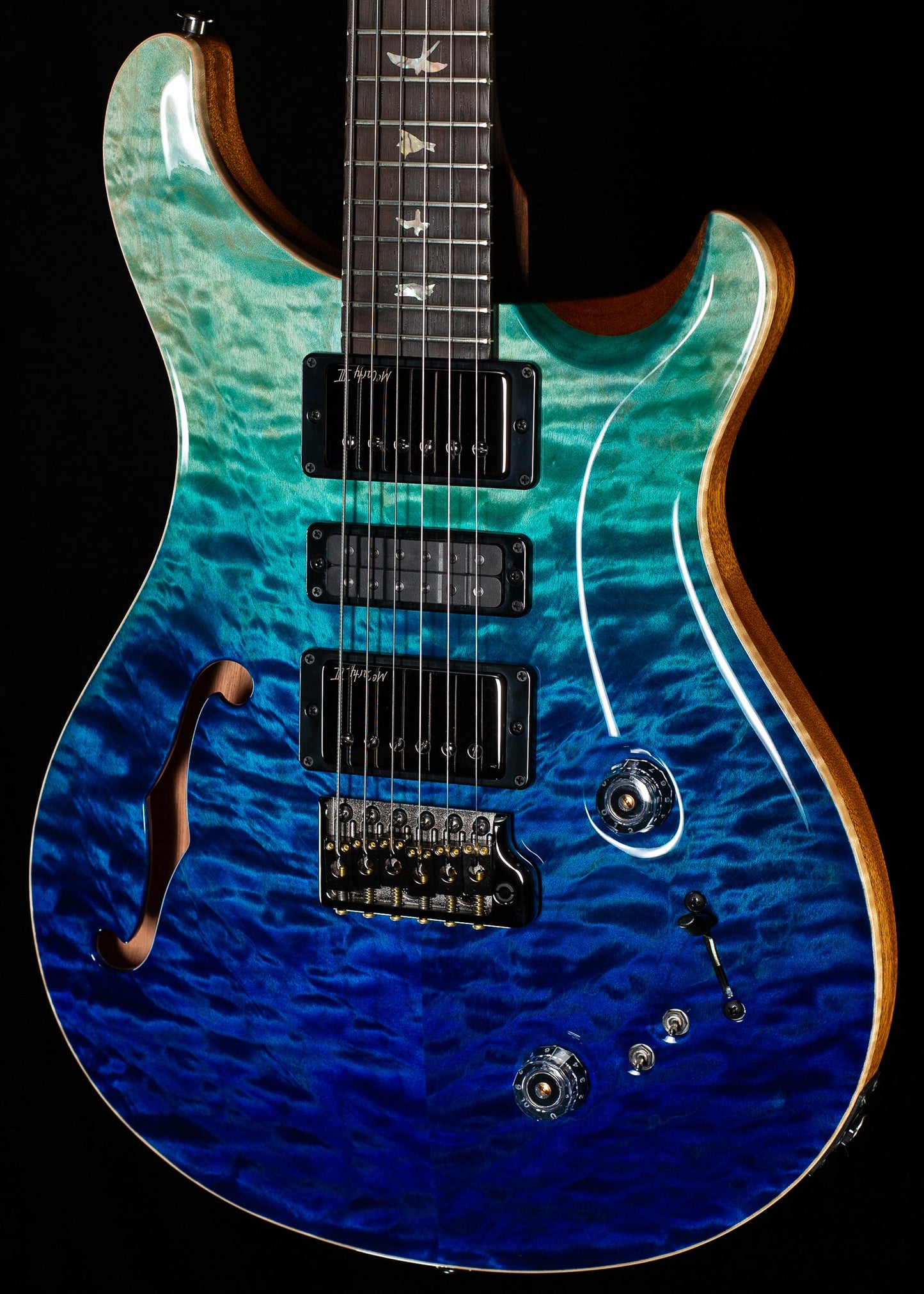 PRS Wood Library Willcutt Exclusive Special Semi-Hollow Brazilian Quilt 10 Top Blue Fade (524)