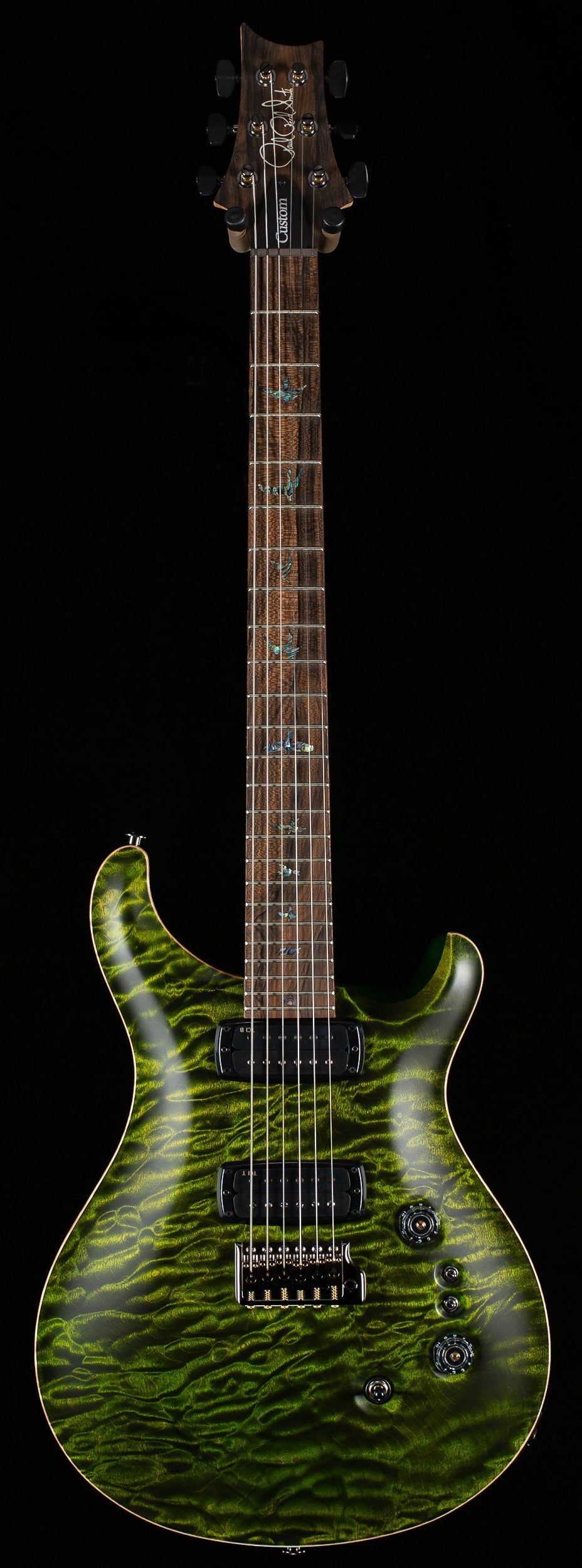 PRS Wood Library Willcutt Exclusive Satin Custom 24-08 Jade Quilt 10 Top (142)
