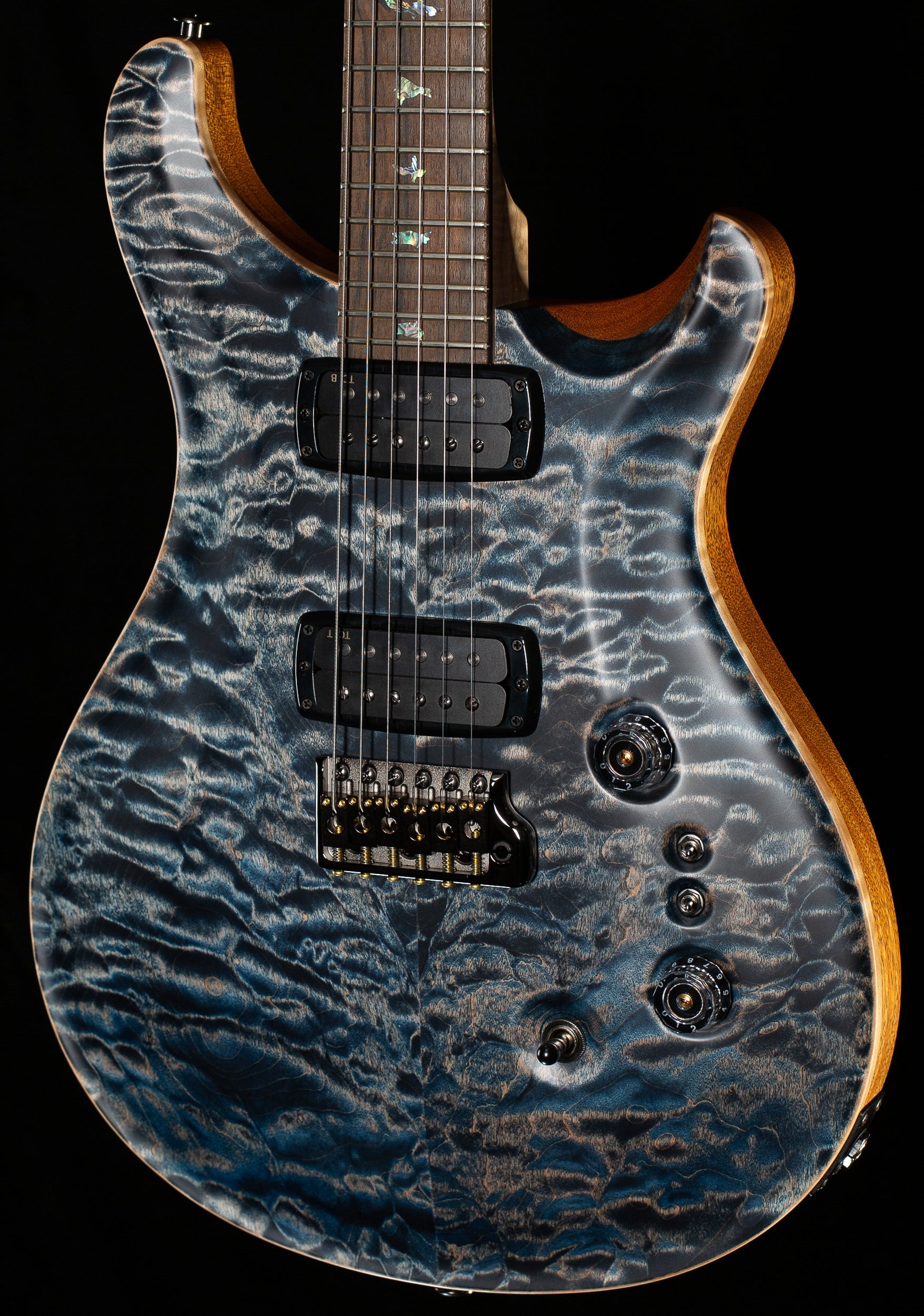 PRS Wood Library Willcutt Exclusive Satin Custom 24-08 Faded Whale Blue Natural Back 10 Top (143)