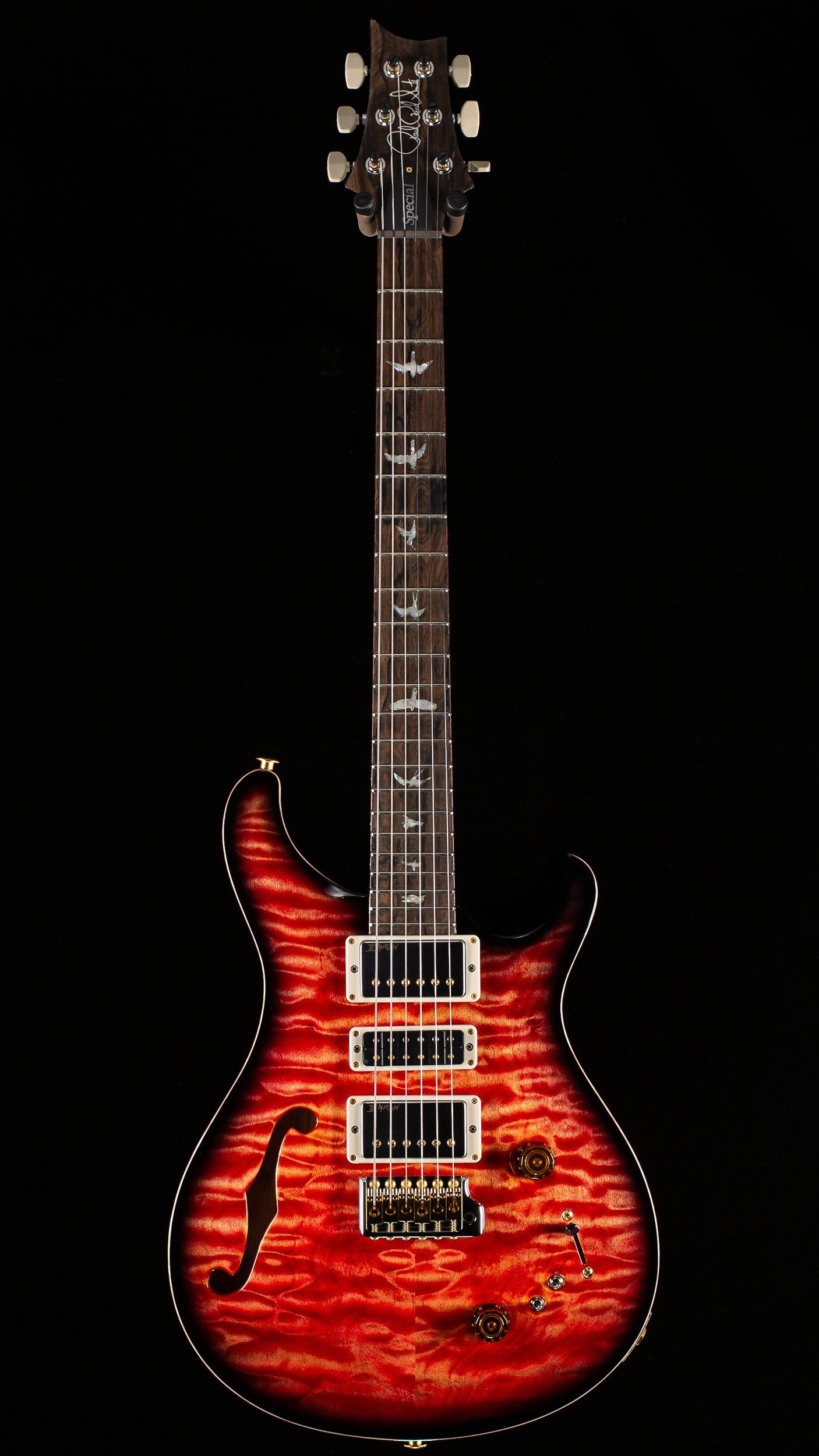 PRS Wood Library Willcutt Exclusive Special Semi-Hollow Quilt Maple Cobalt Smokeburst 10 Top (057)