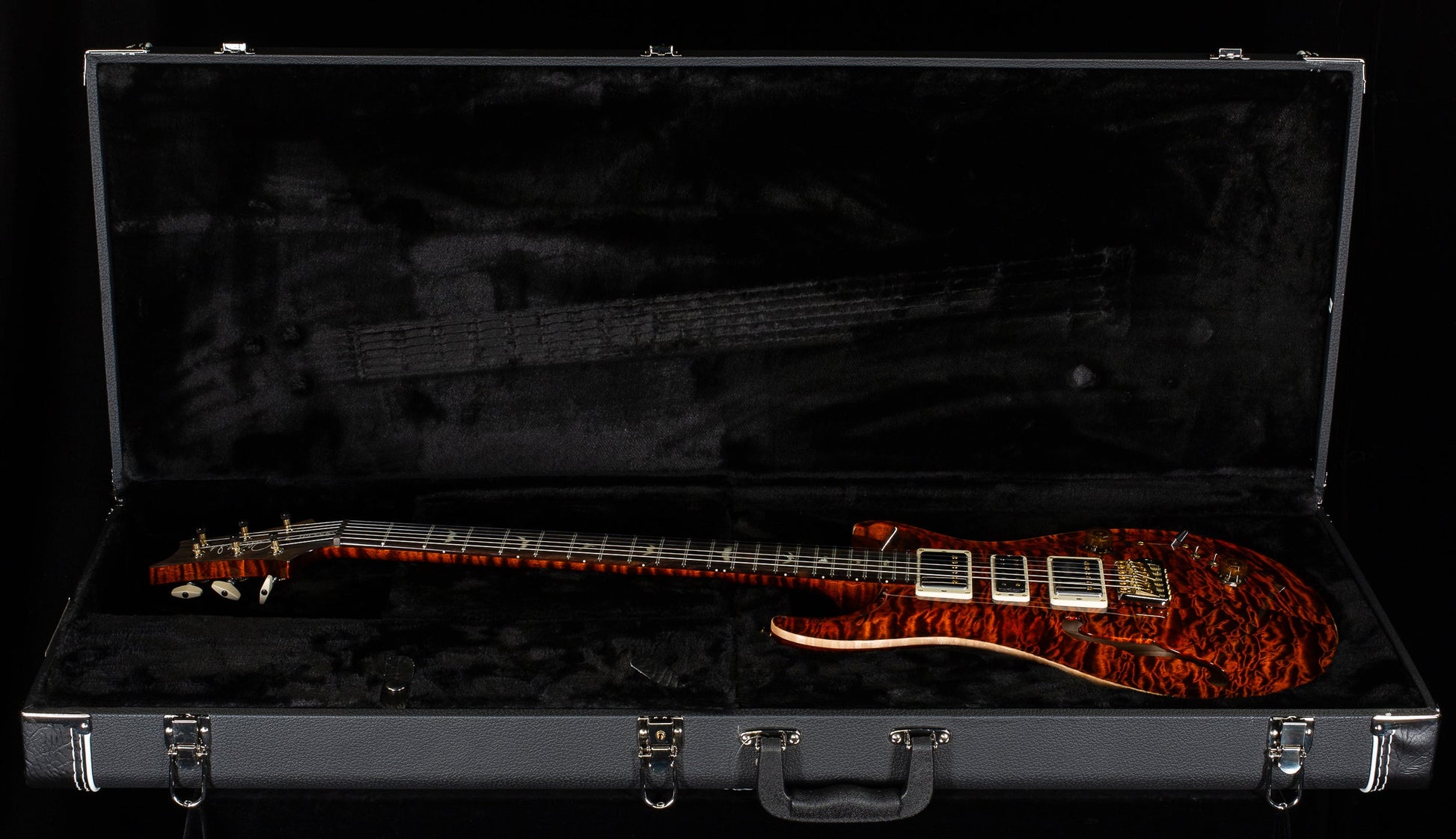 PRS Wood Library Willcutt Exclusive Special Semi-Hollow Quilt Maple 10-Top Orange Tiger 10 Top  (773)