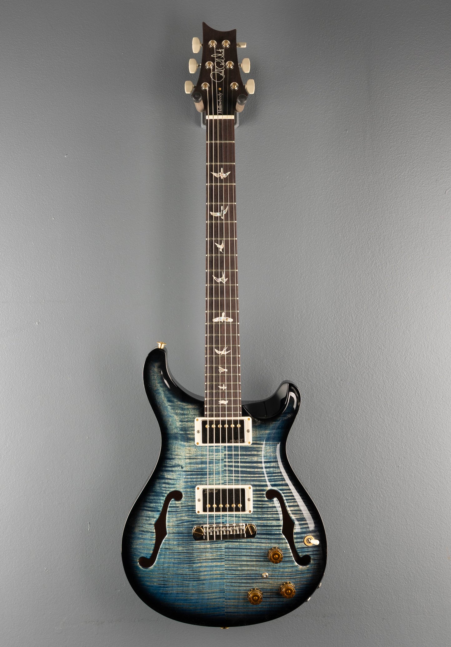 Hollowbody II Piezo 10 Top - Blue Jean Wraparound Burst