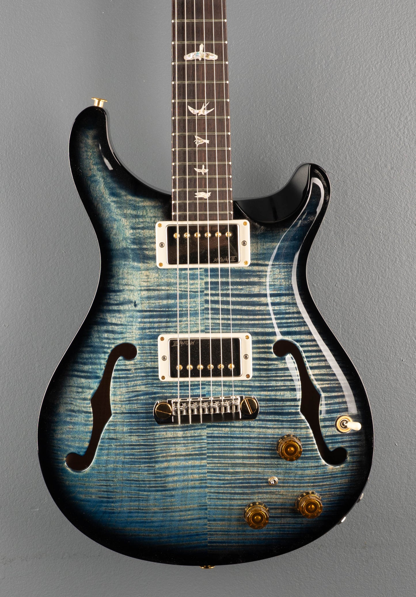 Hollowbody II Piezo 10 Top - Blue Jean Wraparound Burst
