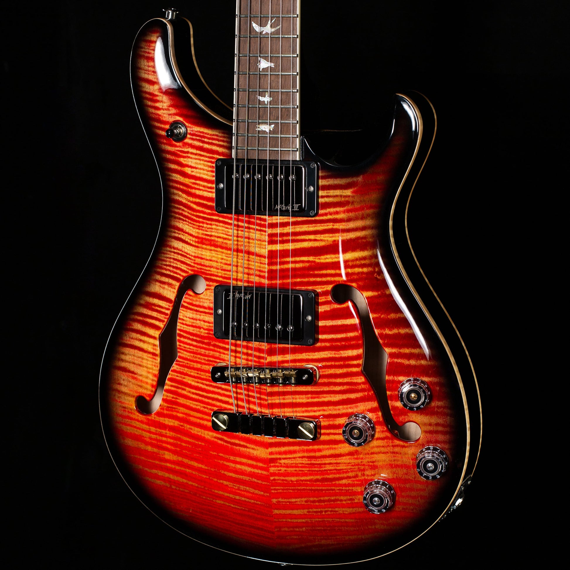 PRS Wood Library Willcutt Exclusive McCarty 594 Hollowbody II Blood Orange Smokeburst 10 Top (136)