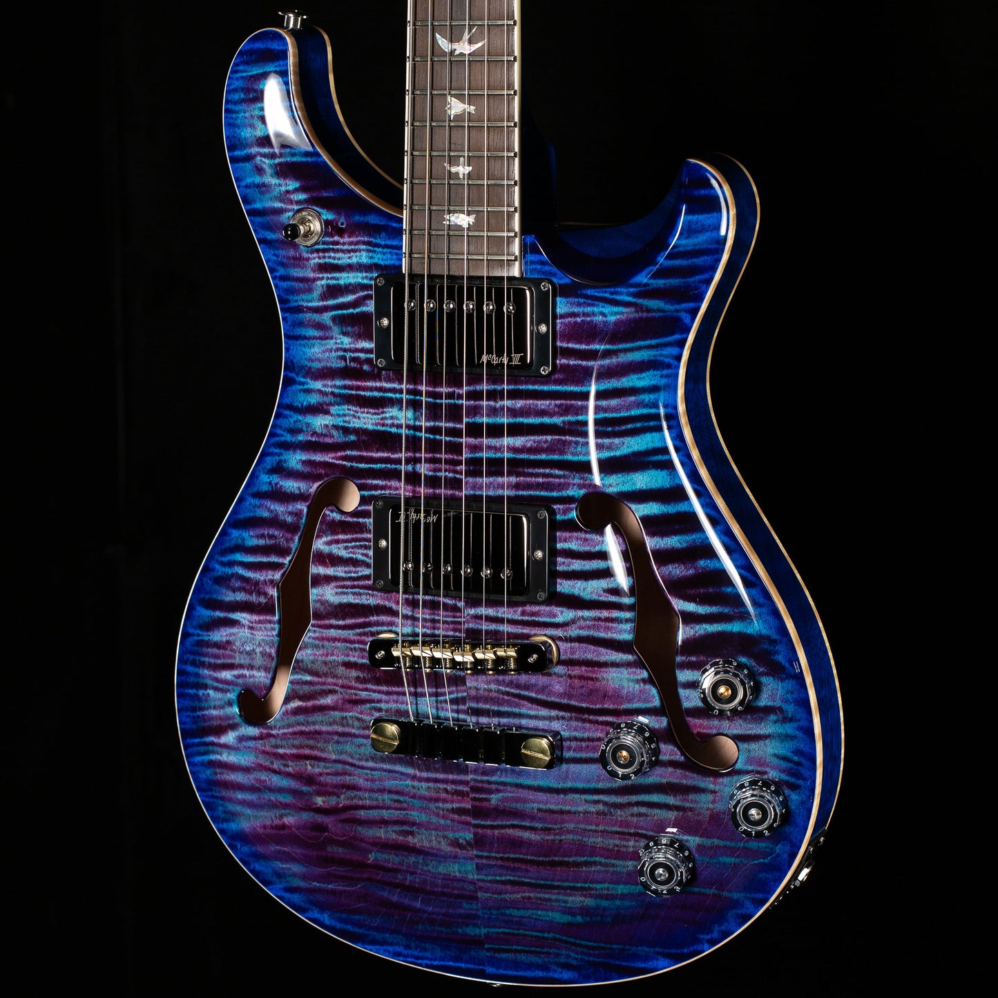 PRS Wood Library Willcutt Exclusive McCarty 594 Hollowbody II Violet Blue Burst 10 Top (137)