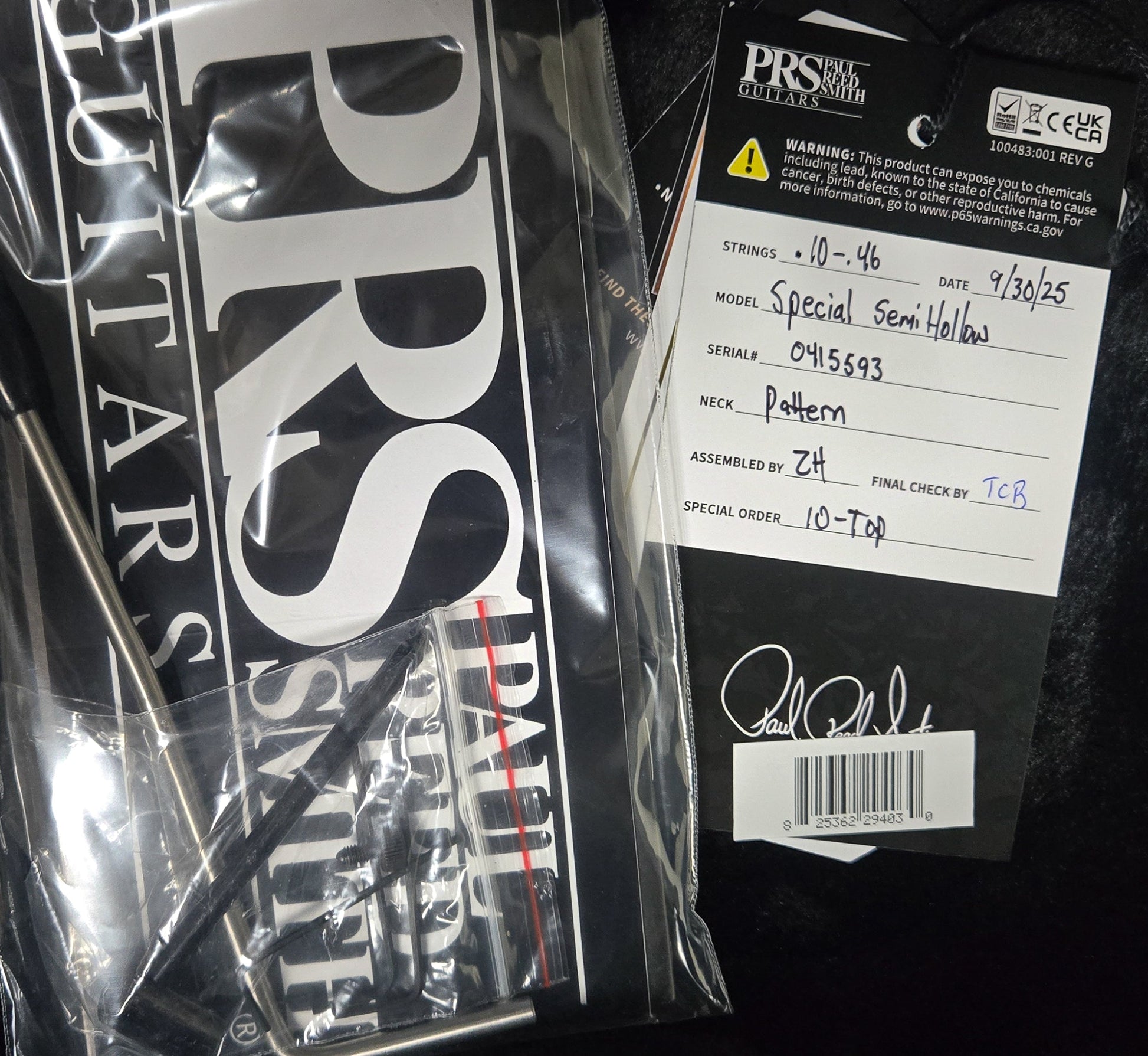PRS Special Semi-Hollow Tiger Eye 10 Top (593)