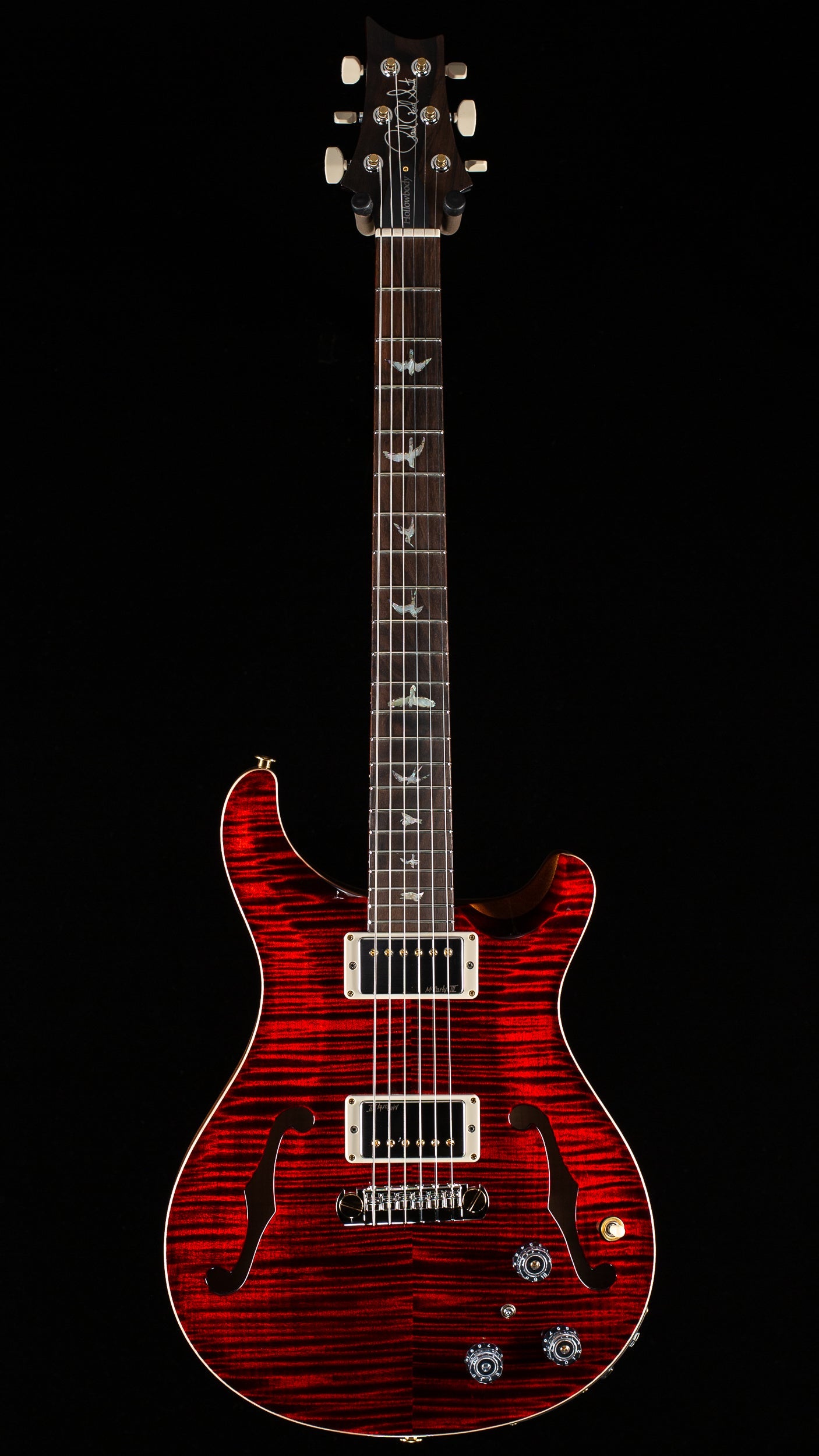 PRS Wood Library Willcutt Exclusive Hollowbody II Piezo Red Tiger Stained Neck 10 Top (088)