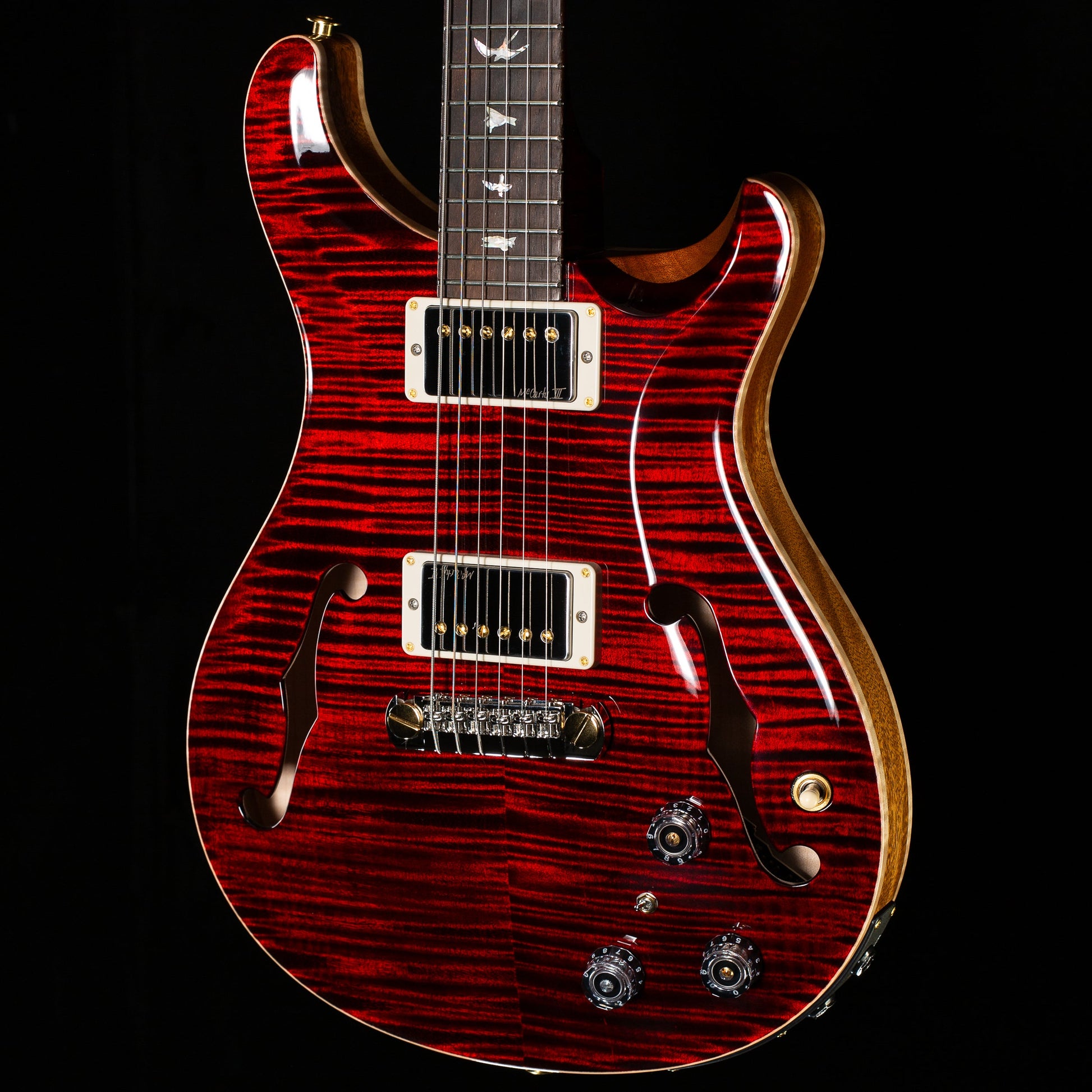 PRS Wood Library Willcutt Exclusive Hollowbody II Piezo Red Tiger Stained Neck 10 Top (088)