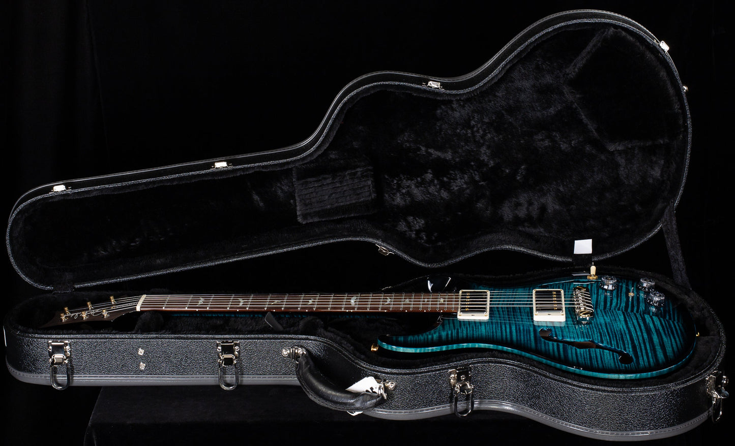 PRS Wood Library Willcutt Exclusive Hollowbody II Piezo Cobalt Smokeburst Stained Neck 10 Top Quilt (090)