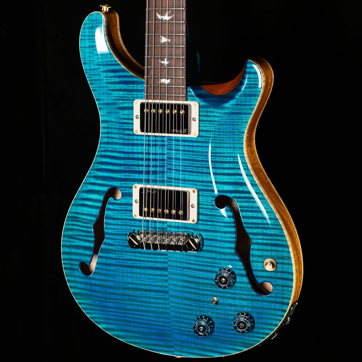 PRS Wood Library Willcutt Exclusive Hollowbody II Piezo Carroll Blue Stained Neck 10 Top (092)