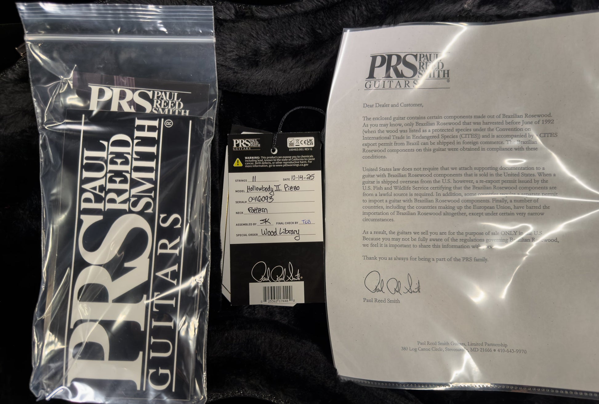PRS Wood Library Willcutt Exclusive Hollowbody II Piezo Carroll Blue Stained Neck 10 Top (093)