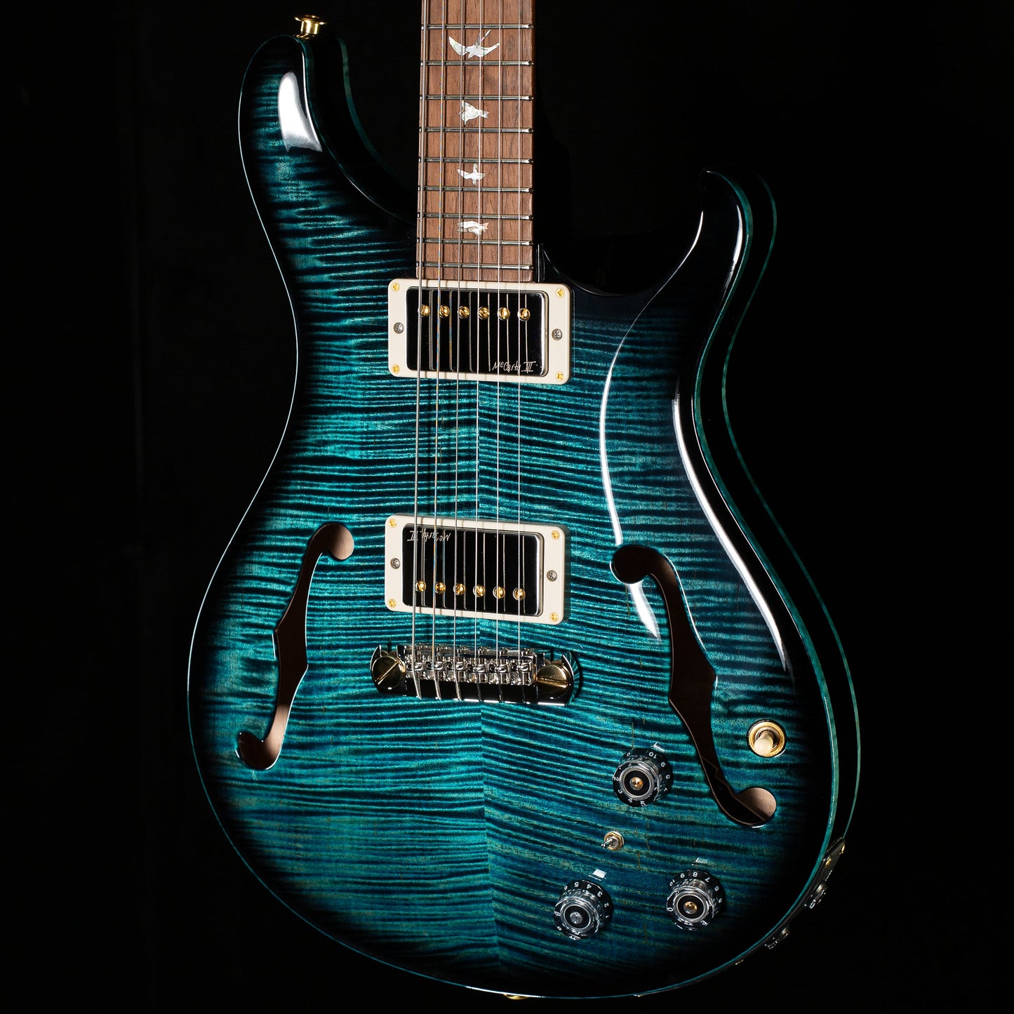 PRS Wood Library Willcutt Exclusive Hollowbody II Piezo Cobalt Smokeburst Stained Neck 10 Top Quilt (094)