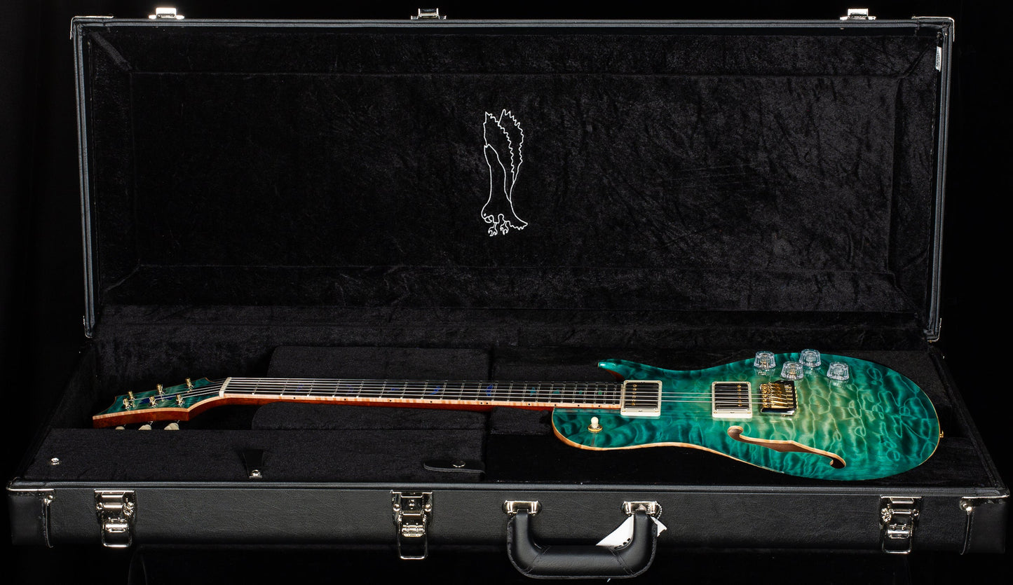 PRS Private Stock 11094 McCarty 594 Singlecut Semi-Hollow Bahamian Blue Burst (413)