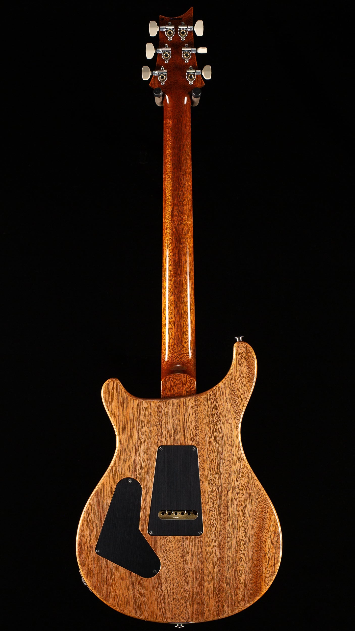 PRS Custom 24 Black Rainbow Holoflake Top Natural Back (030)