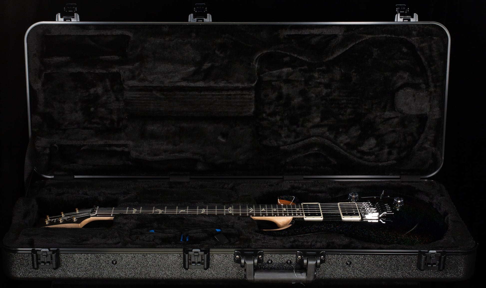 PRS Custom 24 Floyd Black Rainbow Holoflake Top & Binding (800)