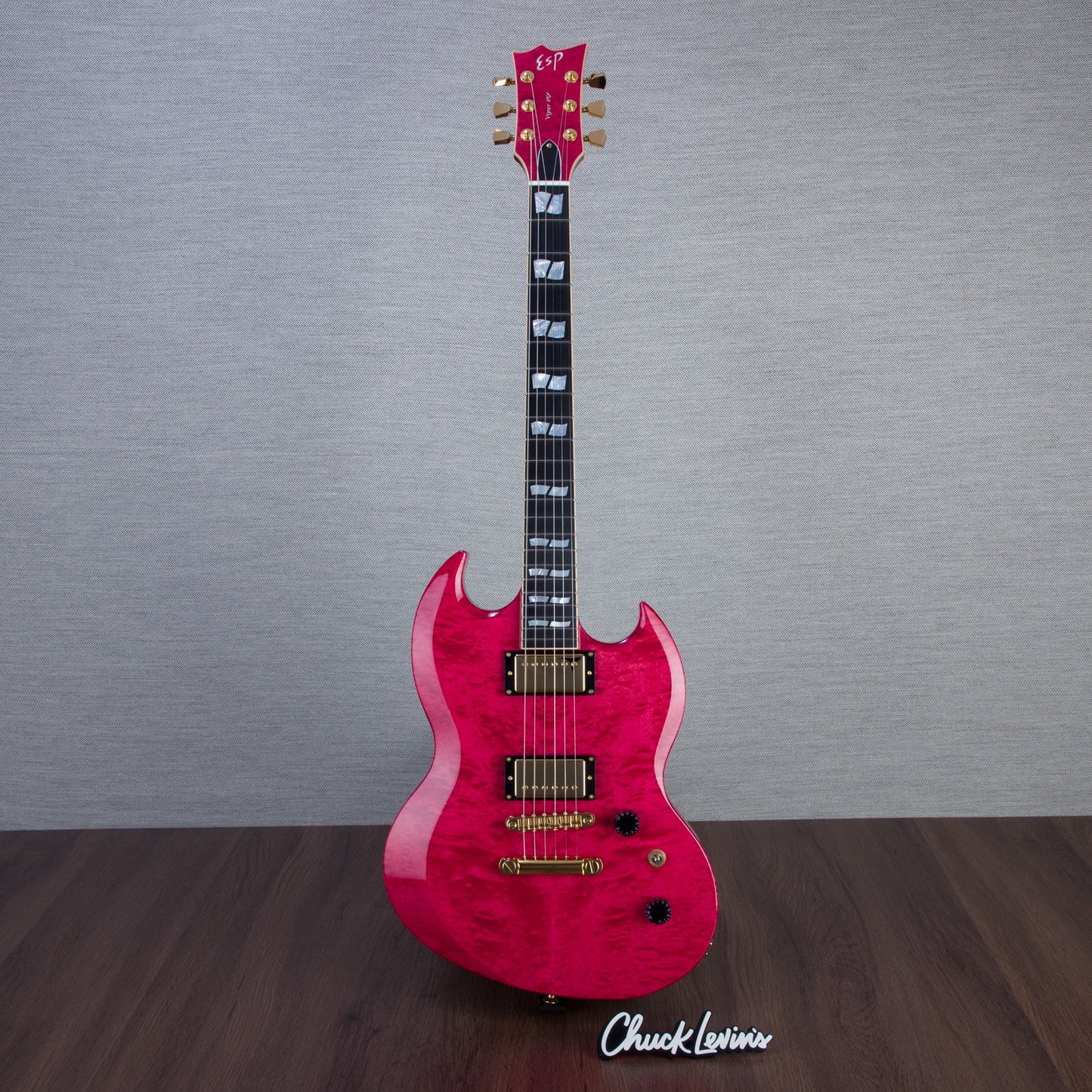 ESP USA Viper QM Electric Guitar - Raspberry - #US24133