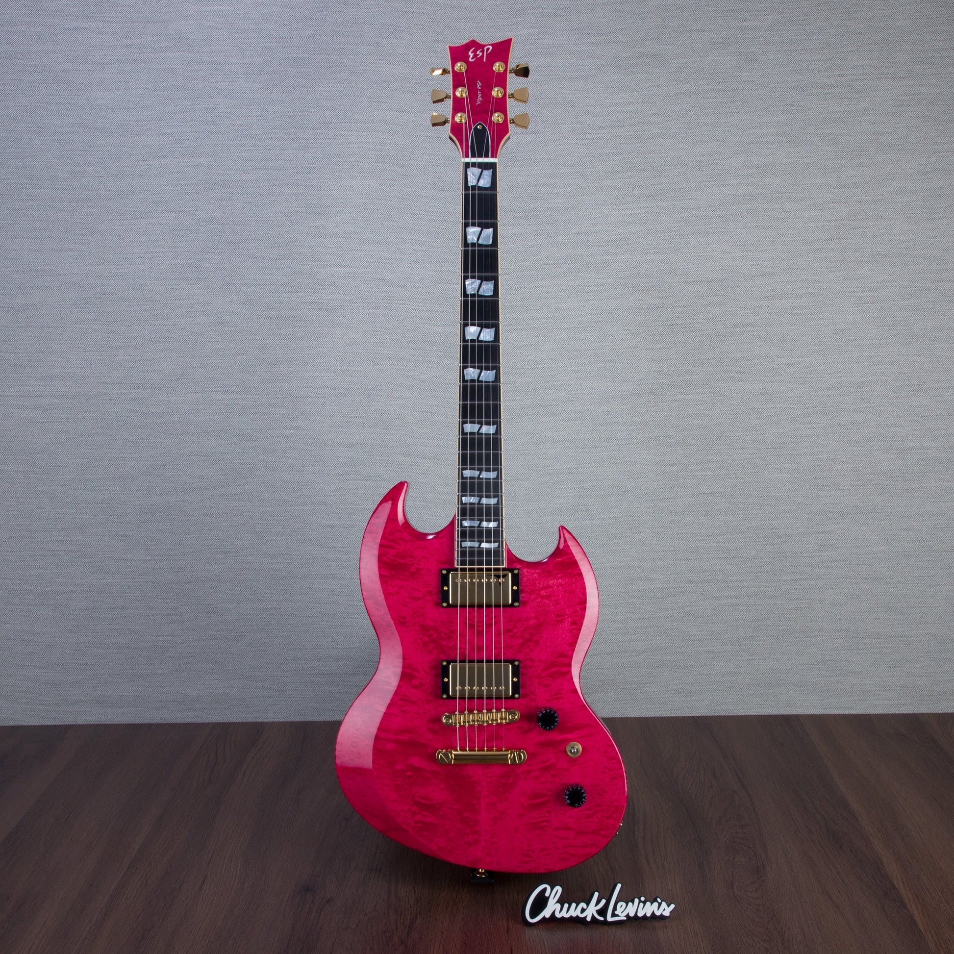 ESP USA Viper QM Electric Guitar - Raspberry - #US24133