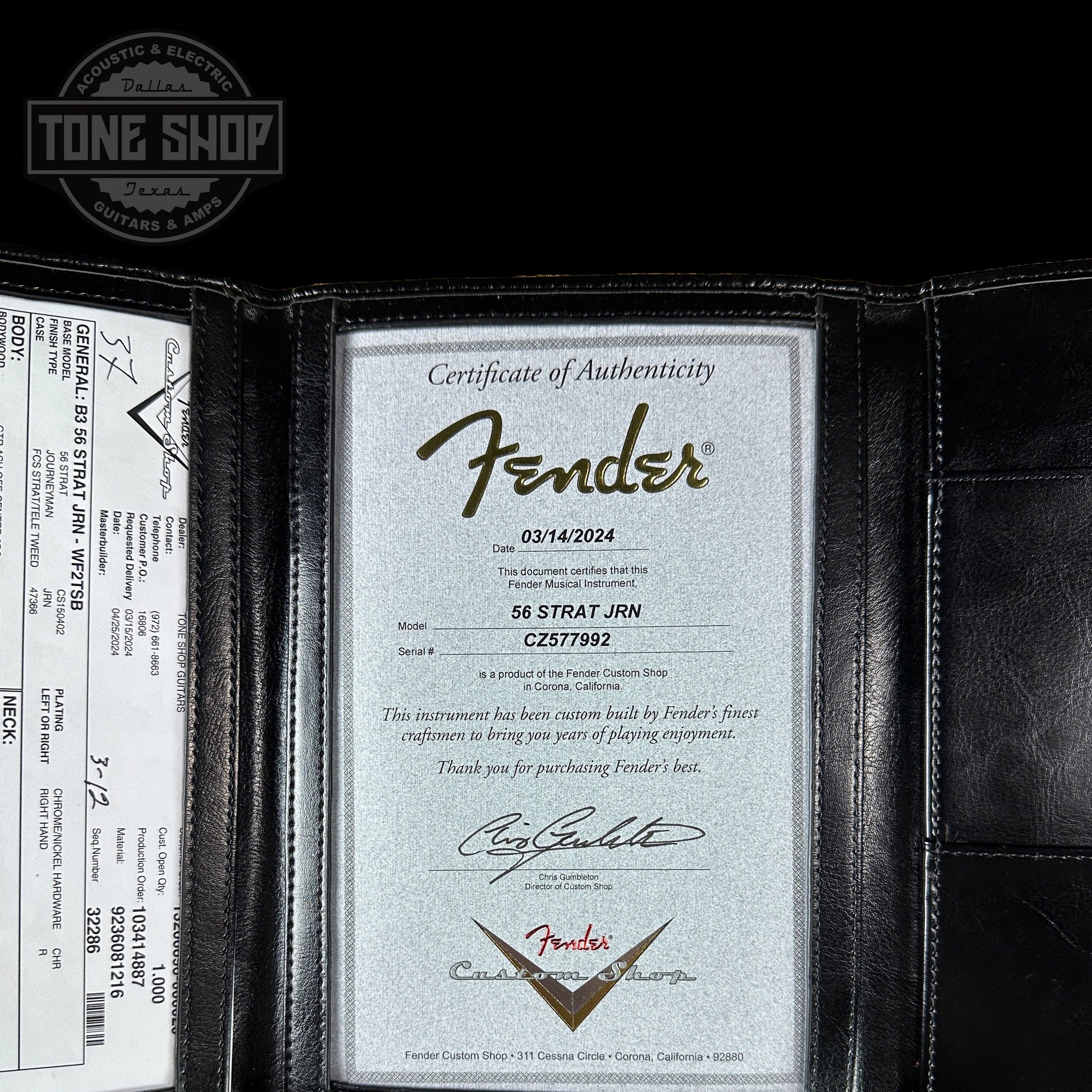 Fender Custom Shop 1956 Stratocaster Journeyman Relic Maple Neck Wide-Fade 2-Color Sunburst w/case CZ577992