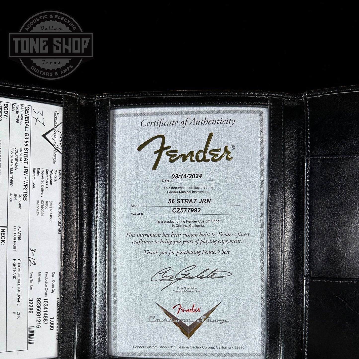 Fender Custom Shop 1956 Stratocaster Journeyman Relic Maple Neck Wide-Fade 2-Color Sunburst w/case CZ577992