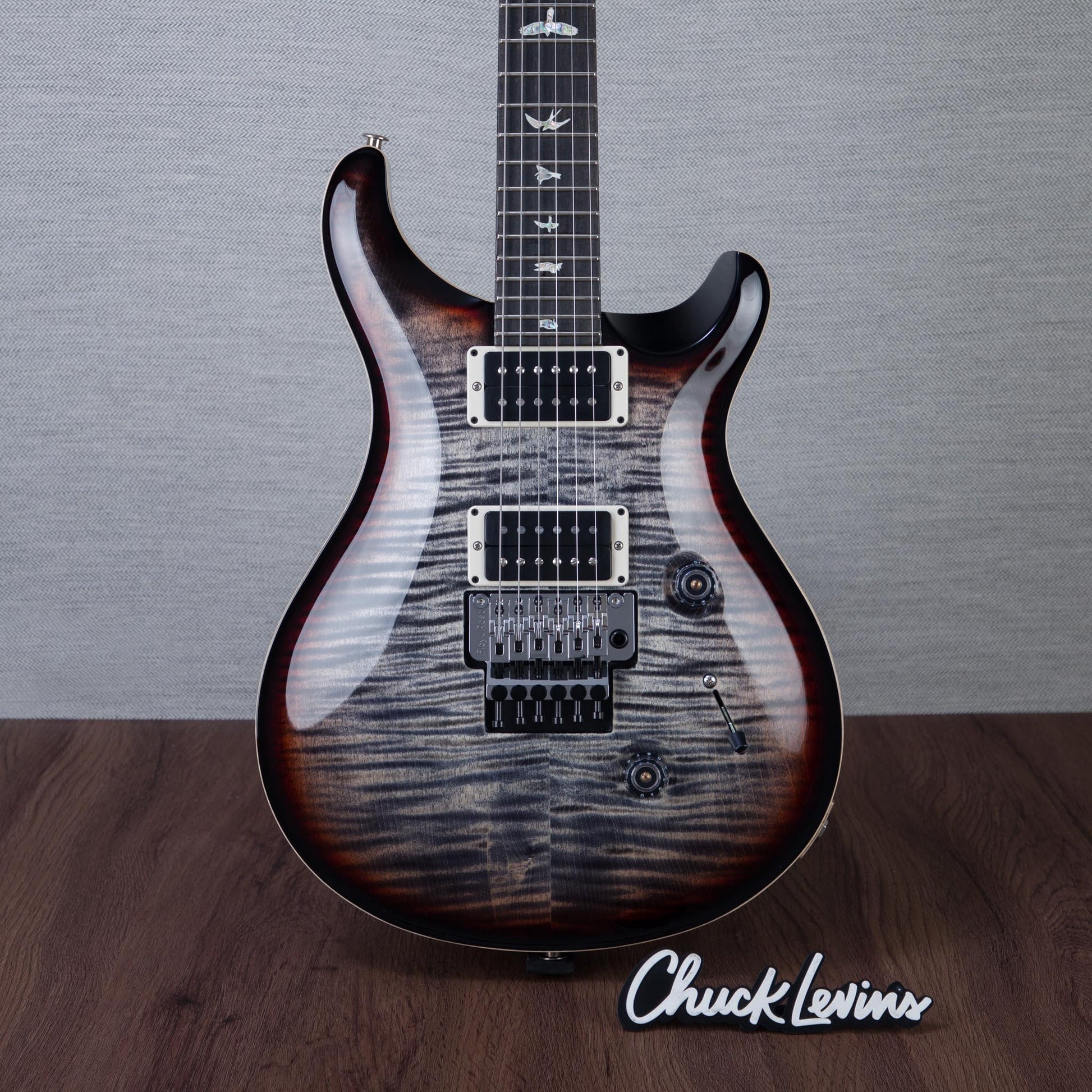 PRS Custom 24 Floyd Rose 10-Top Electric Guitar - Charcoal Tri-Color Burst - #250417425