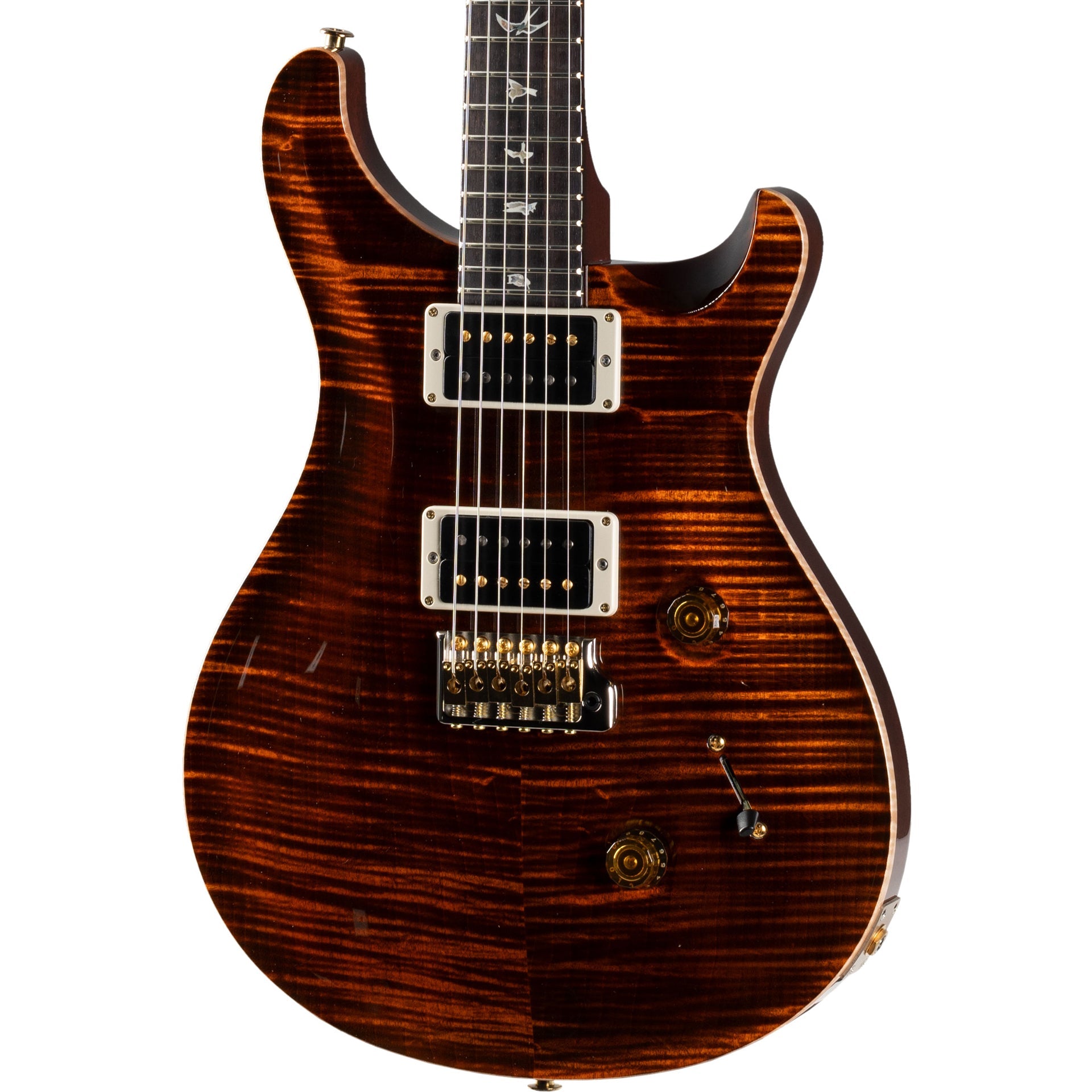 PRS Custom 24 10 Top Electric Guitar, Orange Tiger
