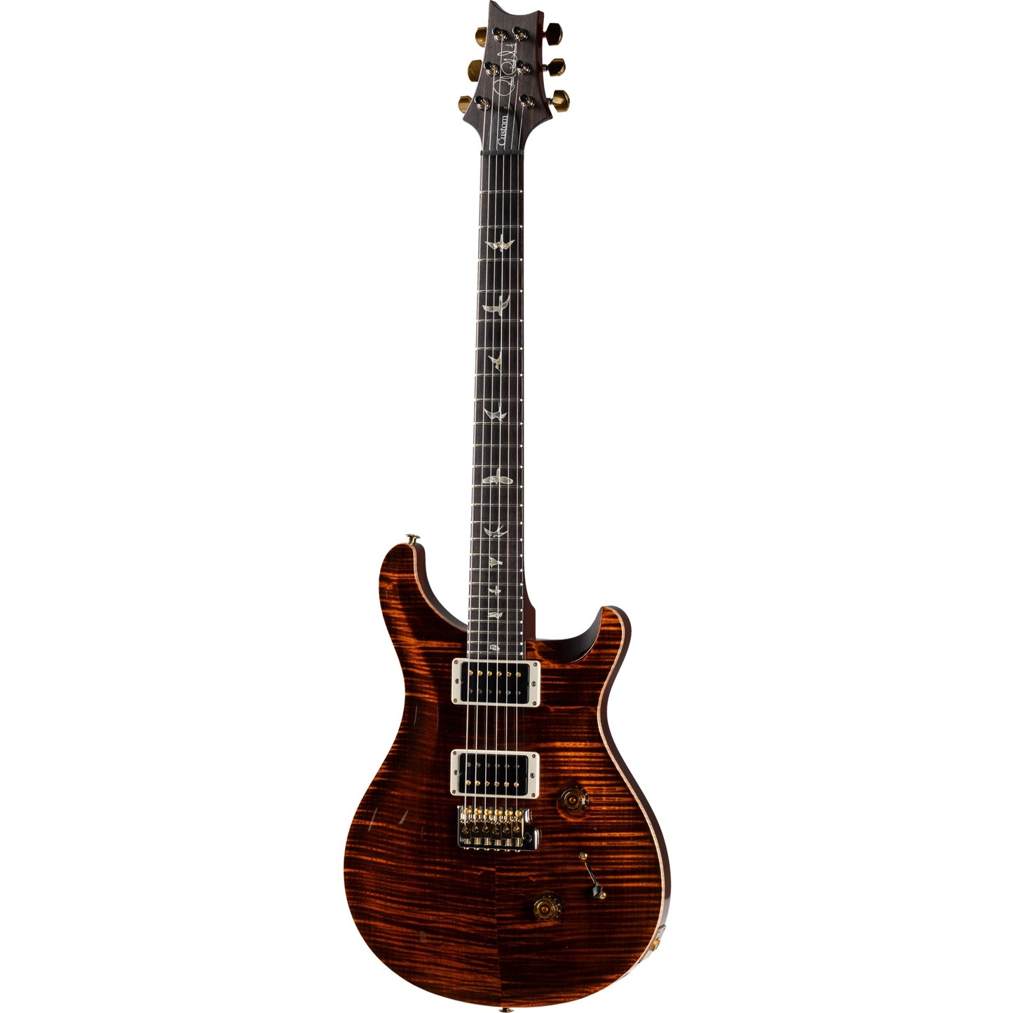 PRS Custom 24 10 Top Electric Guitar, Orange Tiger
