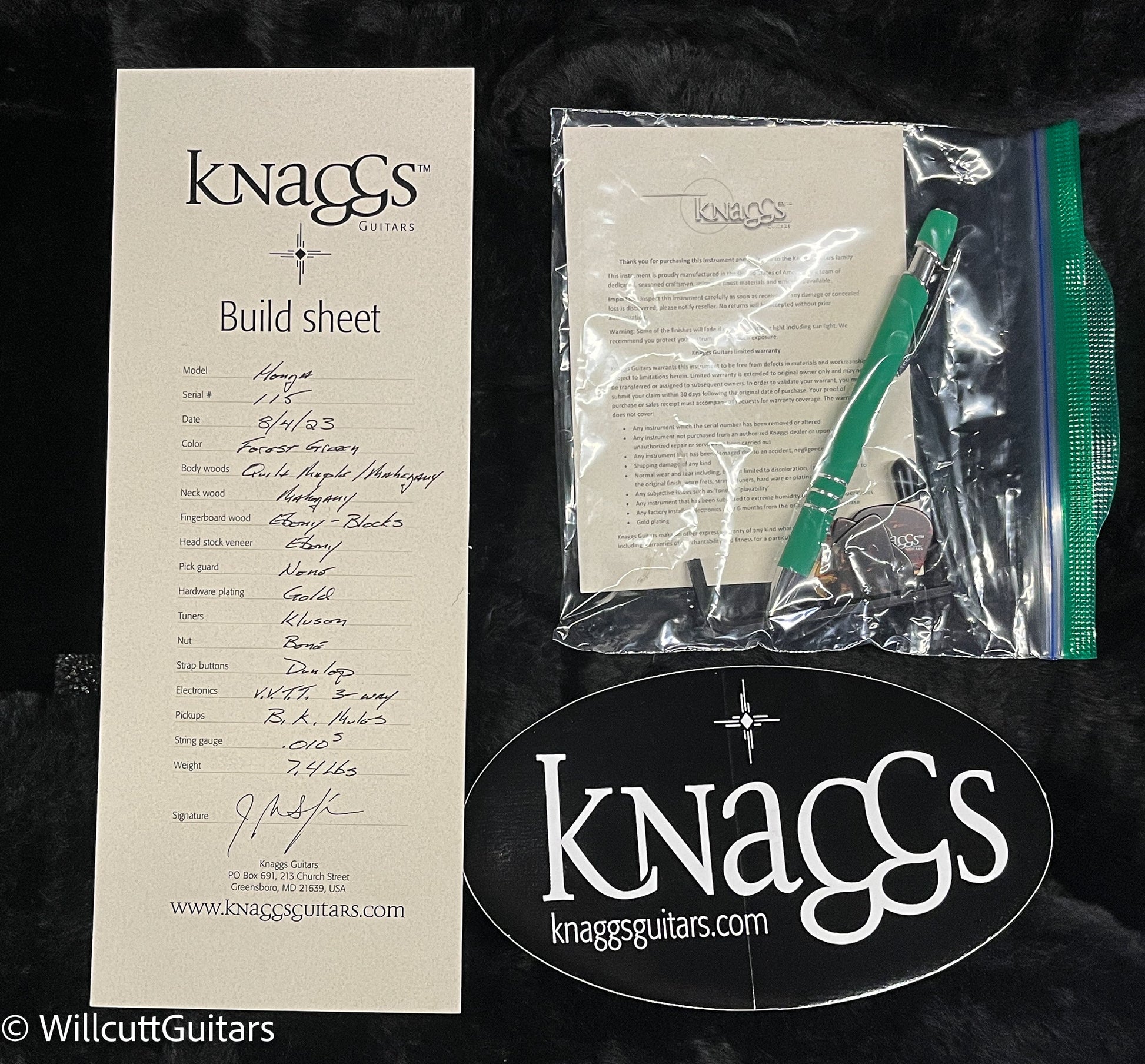 2023 Knaggs Influence Honga Forest Green w/T1 Quilt top (115)