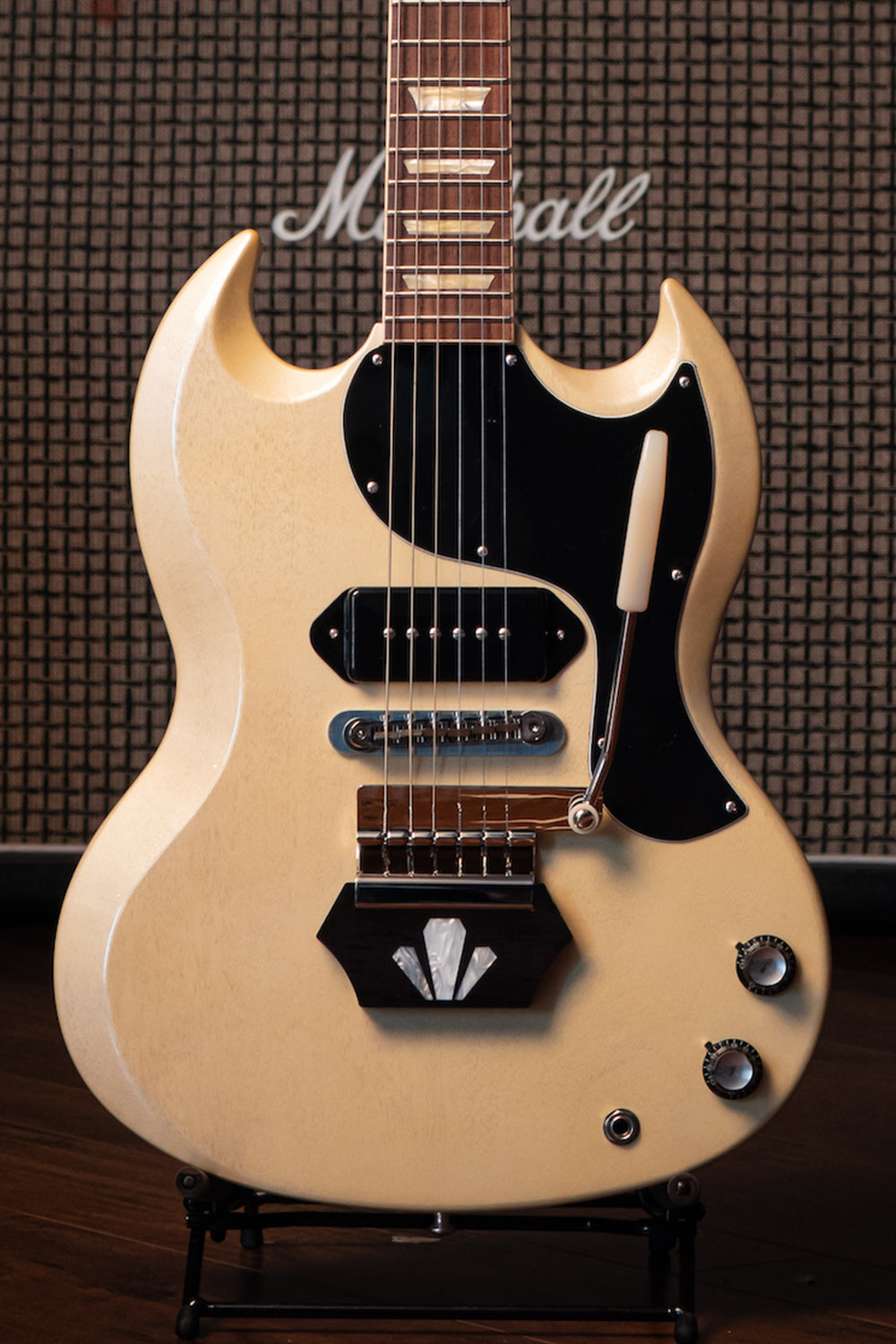Gibson Custom Shop Brian Ray '62 SG Junior Electric Guitar - White Fox Gloss