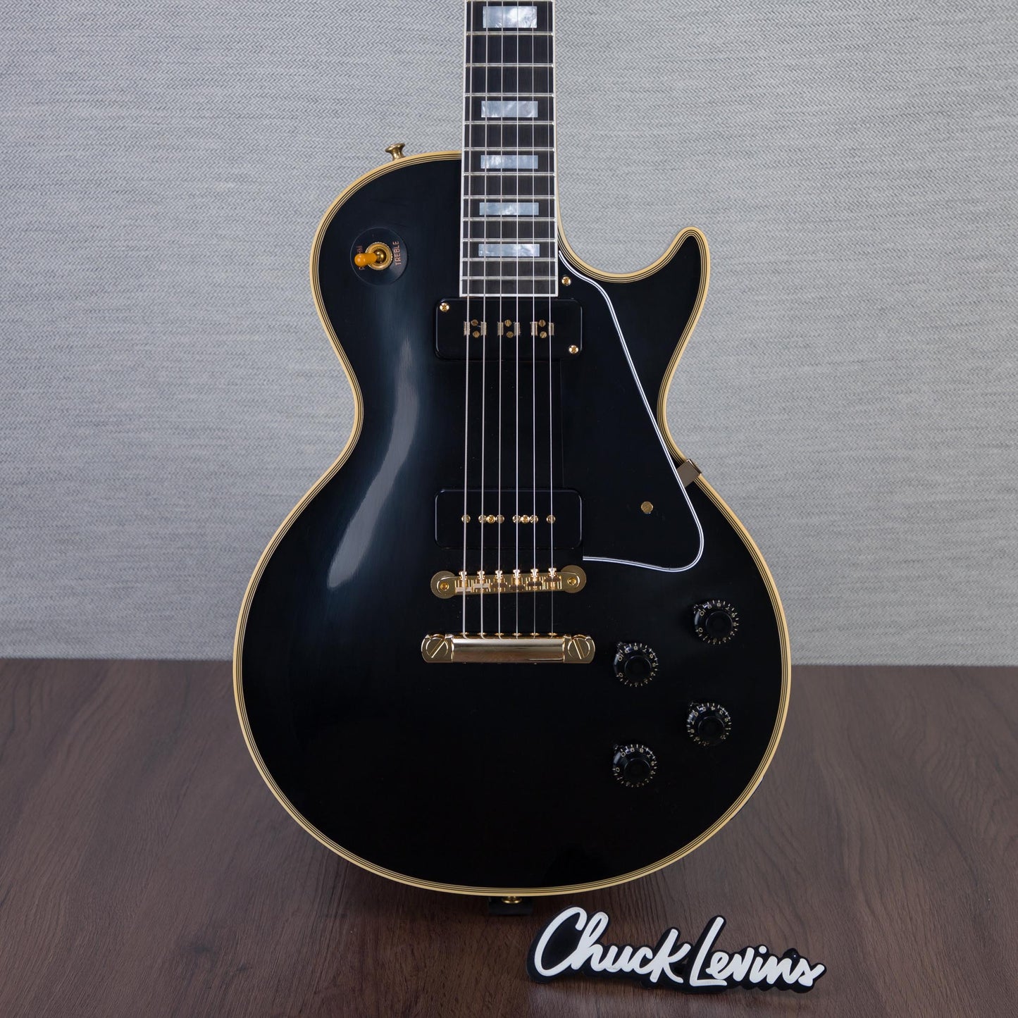 Gibson Custom Shop 1954 Les Paul Custom Reissue Electric Guitar VOS - Ebony - #45356