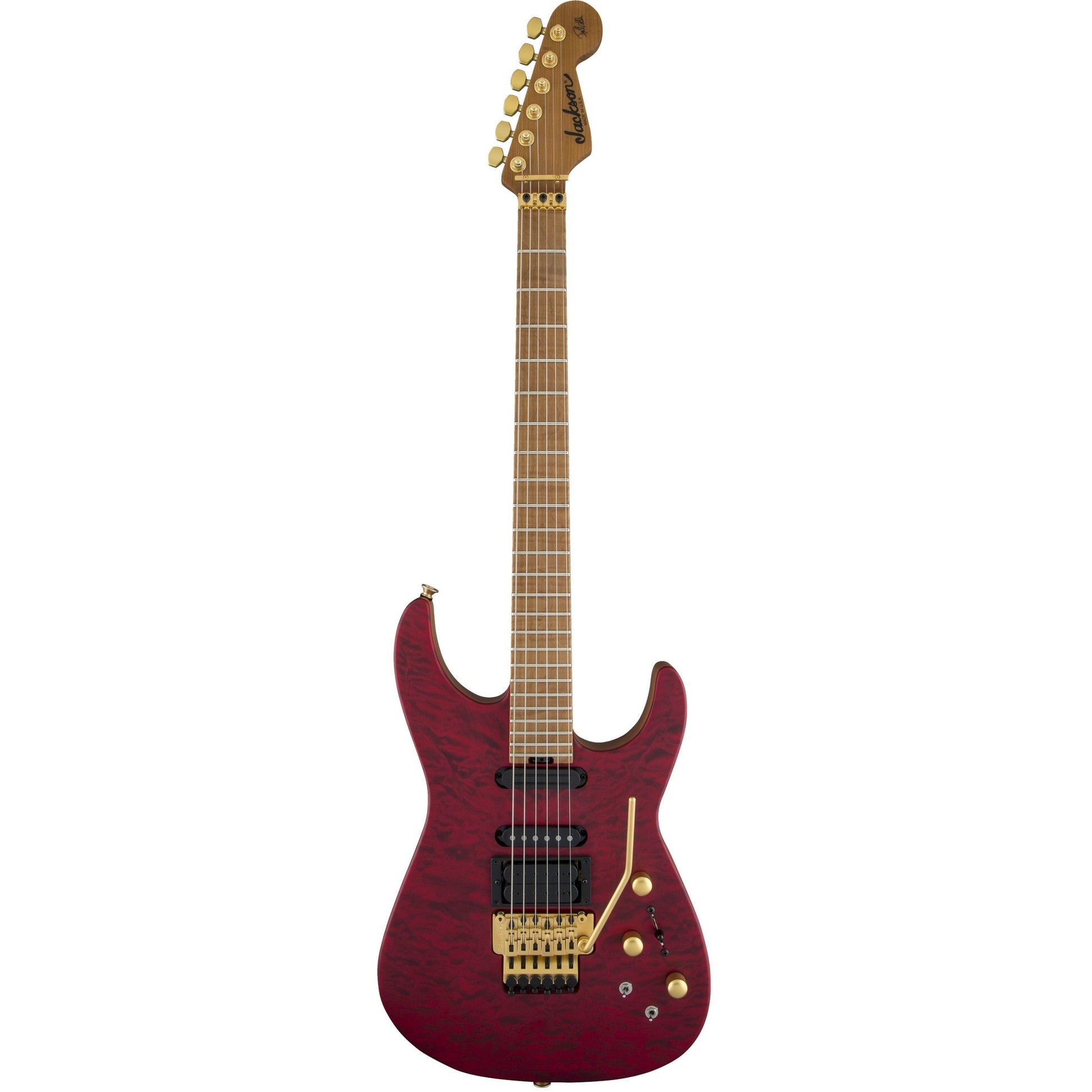Jackson USA Phil Collen PC1 Satin Signature Electric Guitar - Satin Transparent Red
