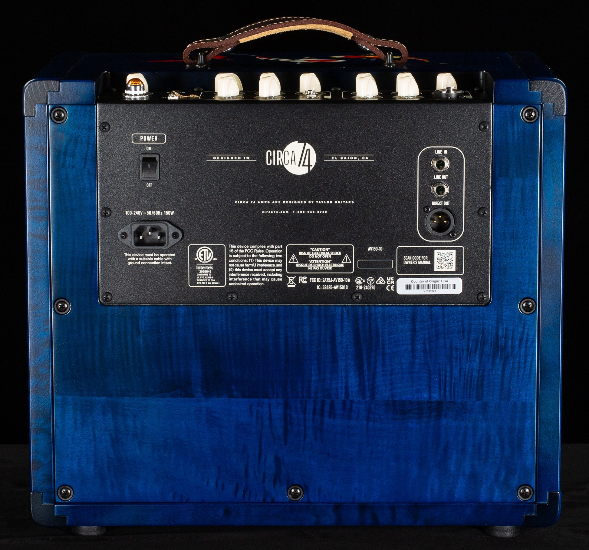 Taylor 2025 Custom #41 Koi C17e Acoustic-electric Guitar & Circa 74 Koi Amp Bundle, Living Jewel Blue (074)