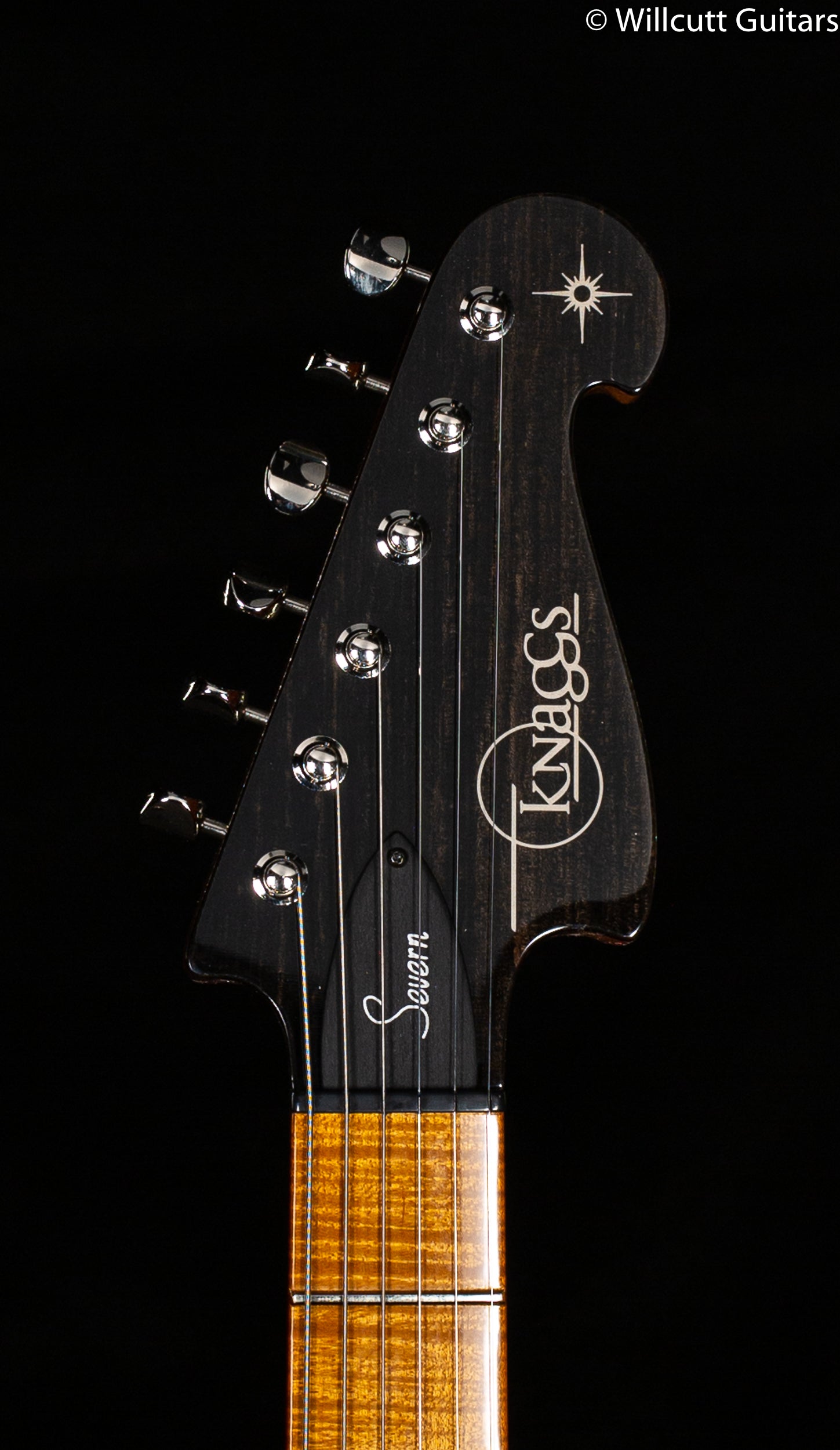Knaggs Severn Trem Larry Mitchell Model Spalted Maple/Stone Inlay