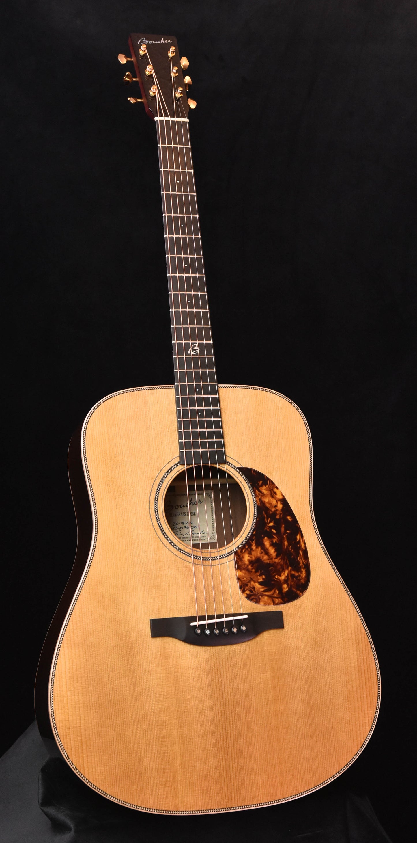 Boucher BG-152-G "Bluegrass Goose" Dreadnought Madagascar RW Back, Gold Pack Acoustic Guitar