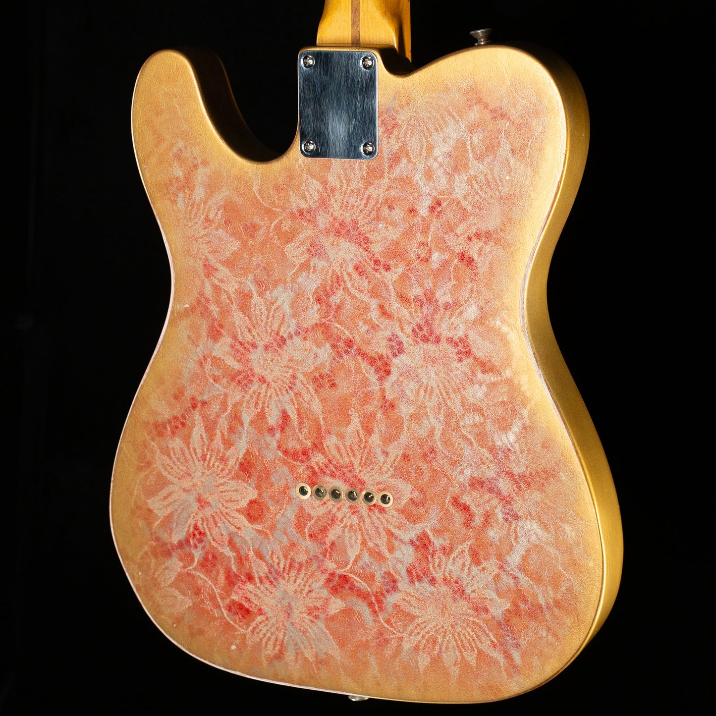 Underwood Guitars T Style Gold Red Flower