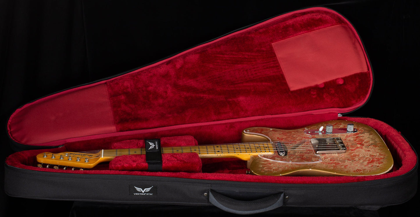 Underwood Guitars T Style Gold Red Flower