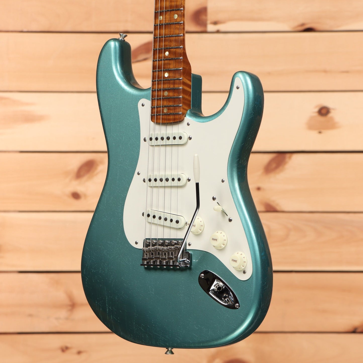 Fender Custom Shop Limited Roasted Pine Stratocaster Relic - Aged Teal Green Metallic