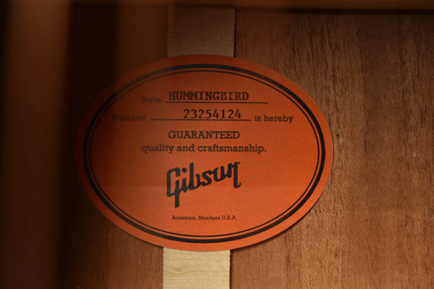 Gibson Hummingbird Original Antique Natural Finish Acoustic Guitar