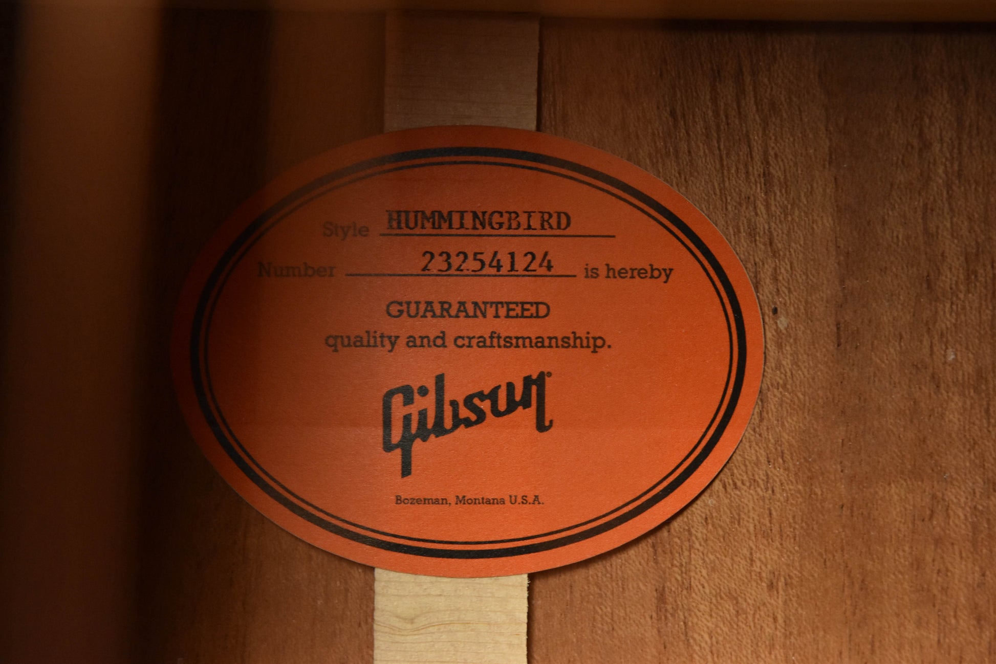 Gibson Hummingbird Original Antique Natural Finish Acoustic Guitar