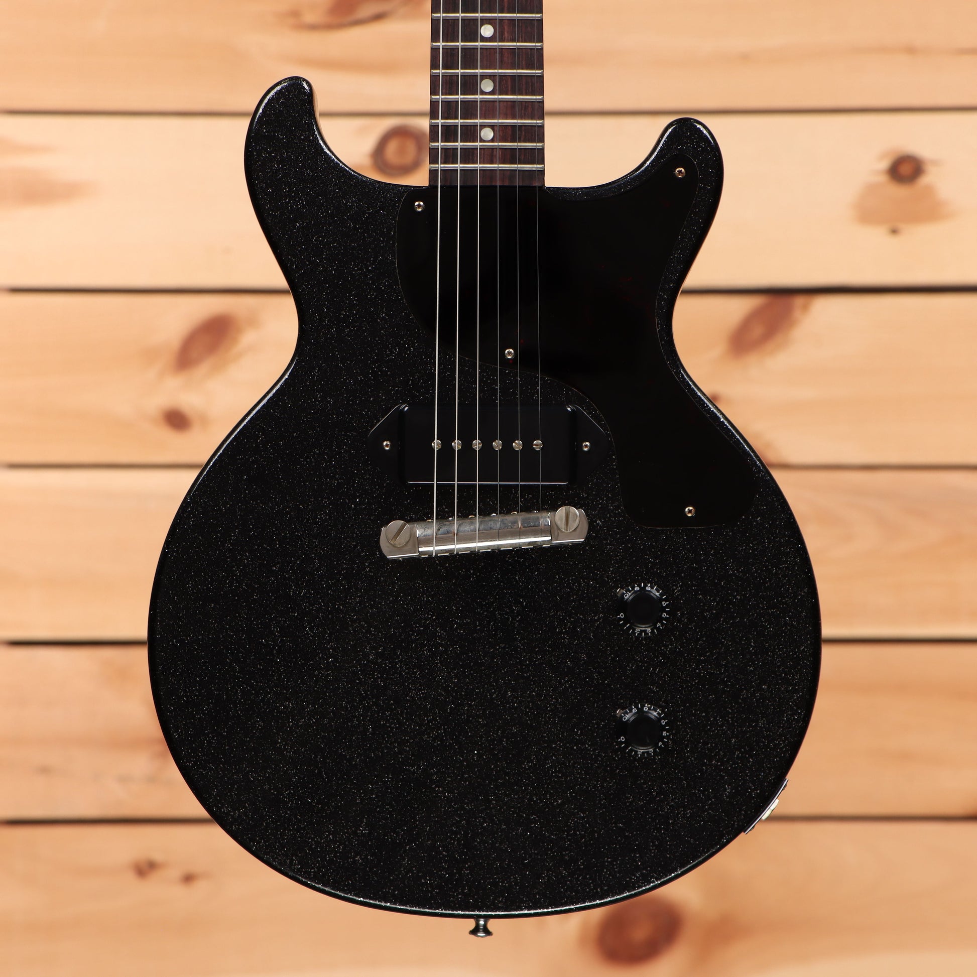 Gibson 1958 Les Paul Junior Doublecut VOS M2M - Ebony Sparkle Heavy Flake