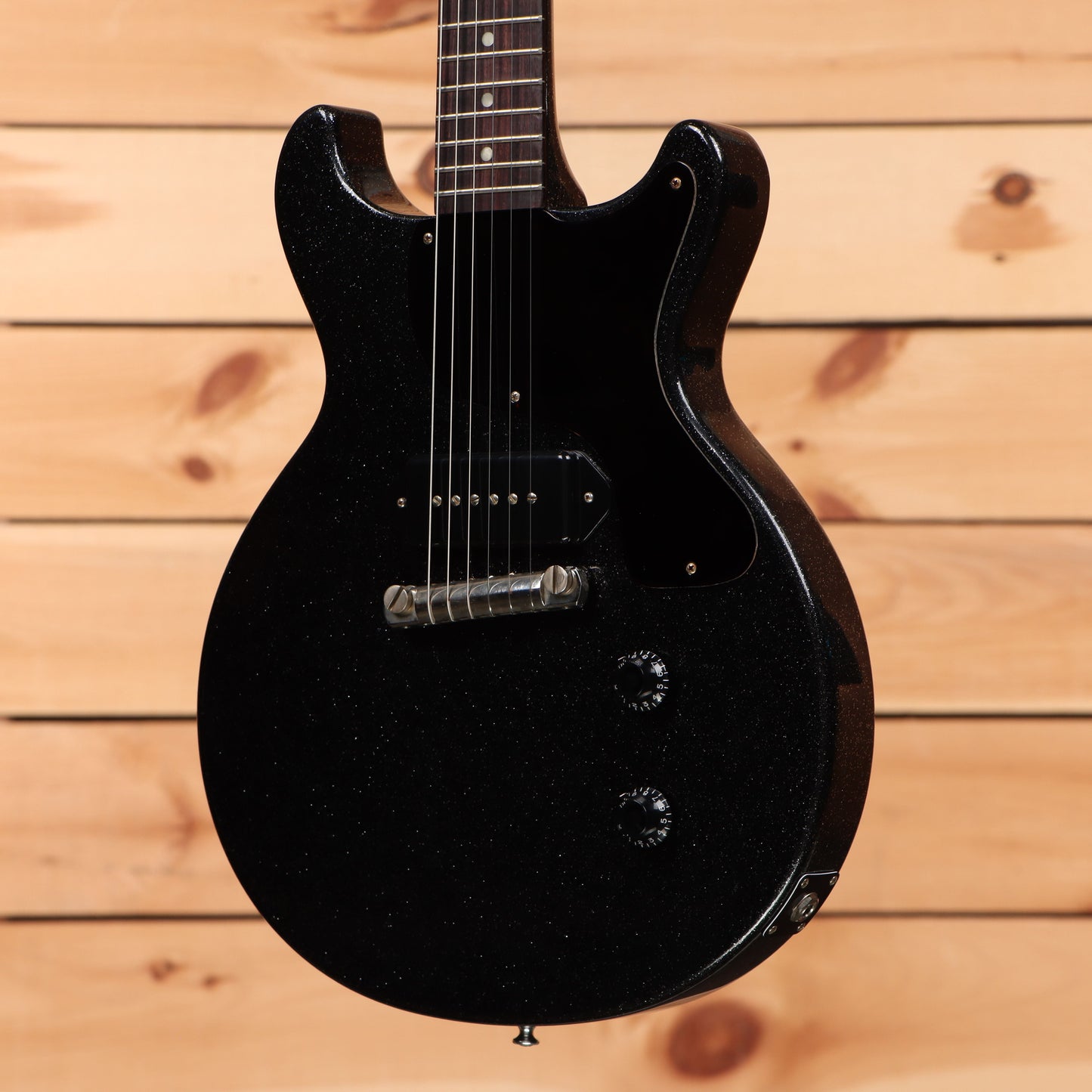 Gibson 1958 Les Paul Junior Doublecut VOS M2M - Ebony Sparkle Heavy Flake