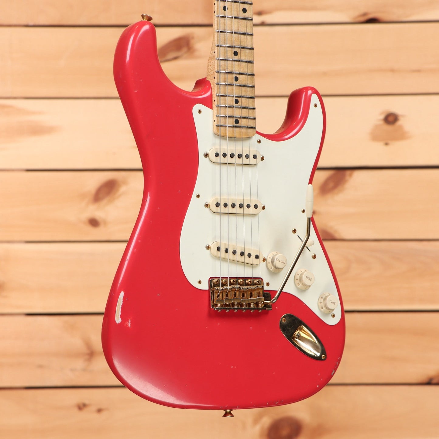 Fender Custom Shop Limited Greg Fessler Masterbuilt 1957 Strat Journeyman Relic - Fiesta Red