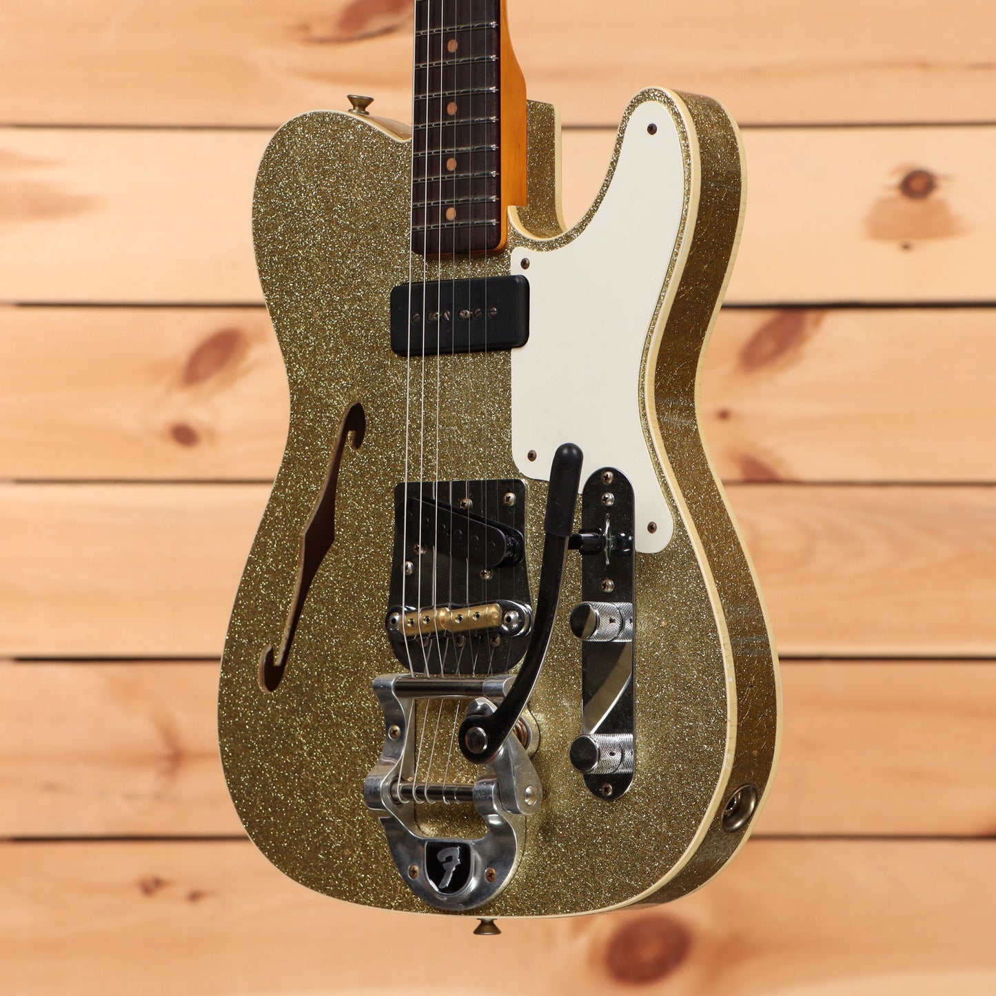Fender Custom Shop Limited P-90 Thinline Telecaster Relic - Aged Gold Sparkle