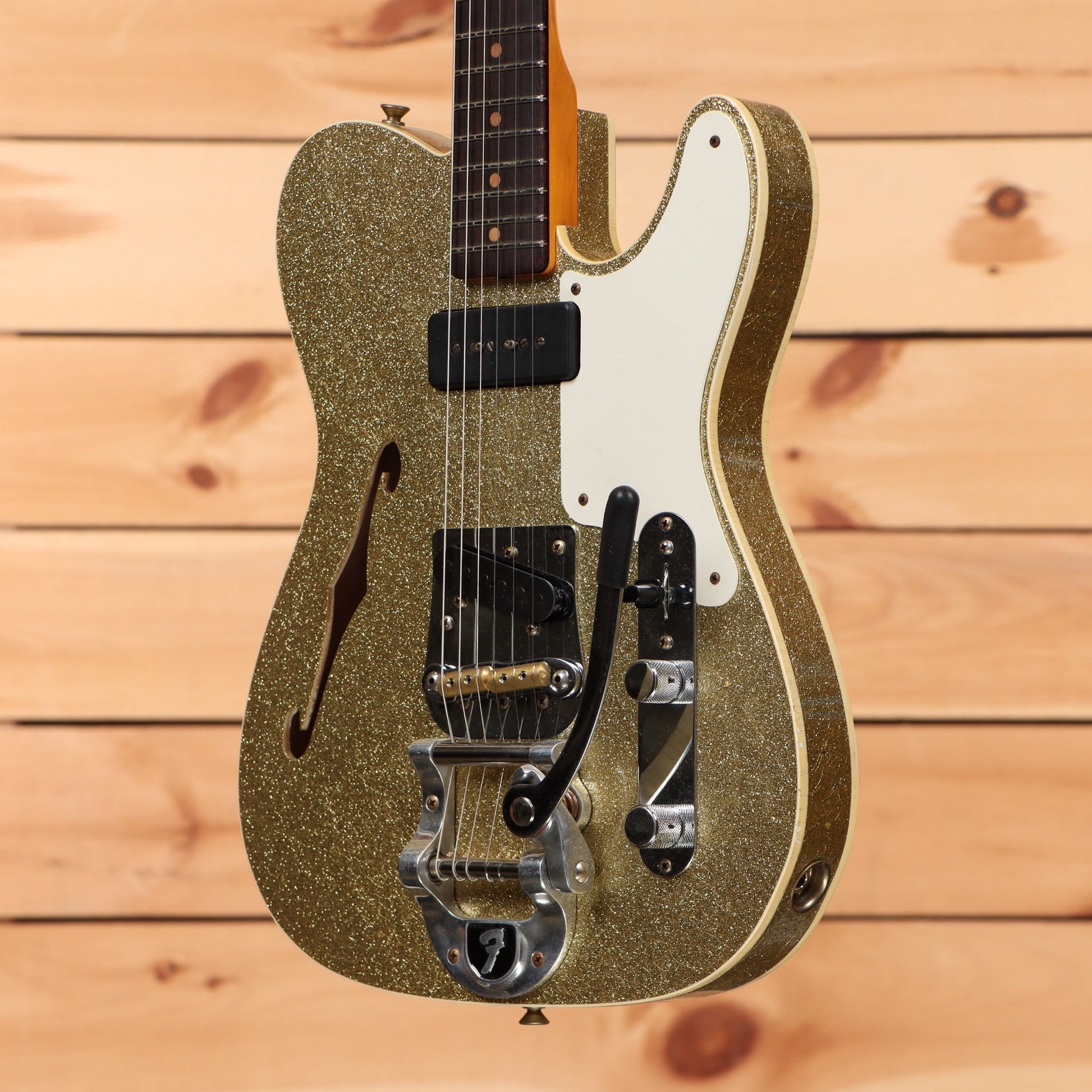 Fender Custom Shop Limited P-90 Thinline Telecaster Relic - Aged Gold Sparkle